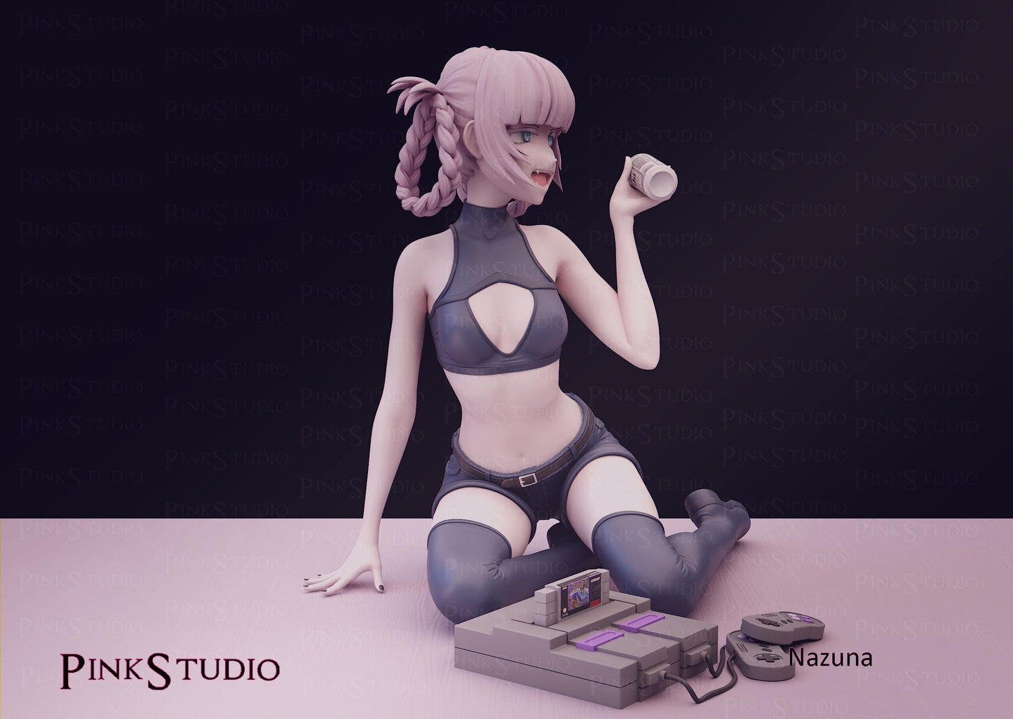 Vampire Girl Model Kit | 3D Resin Printed Figurine | Pink Studio