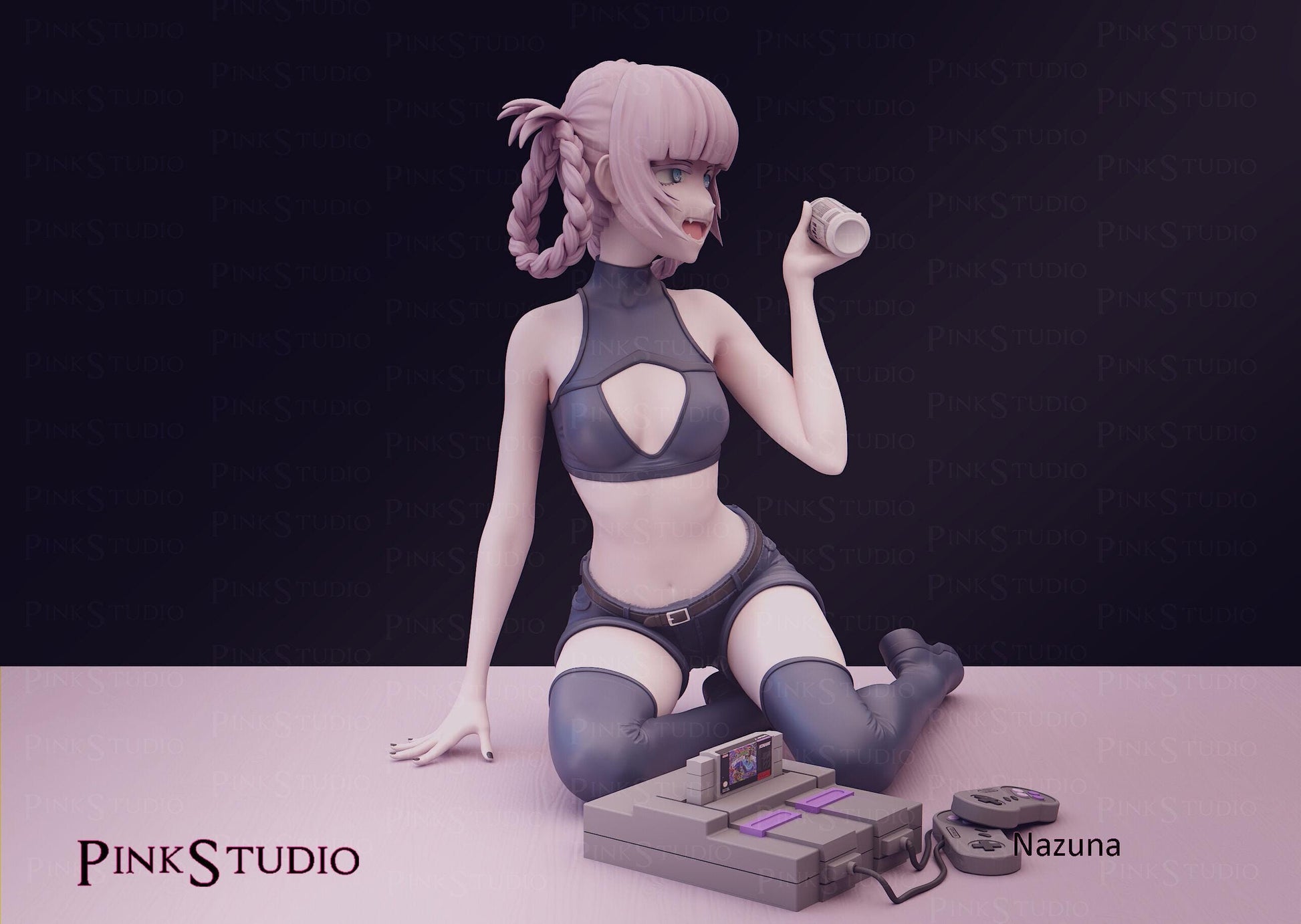 Vampire Girl Model Kit | 3D Resin Printed Figurine | Pink Studio