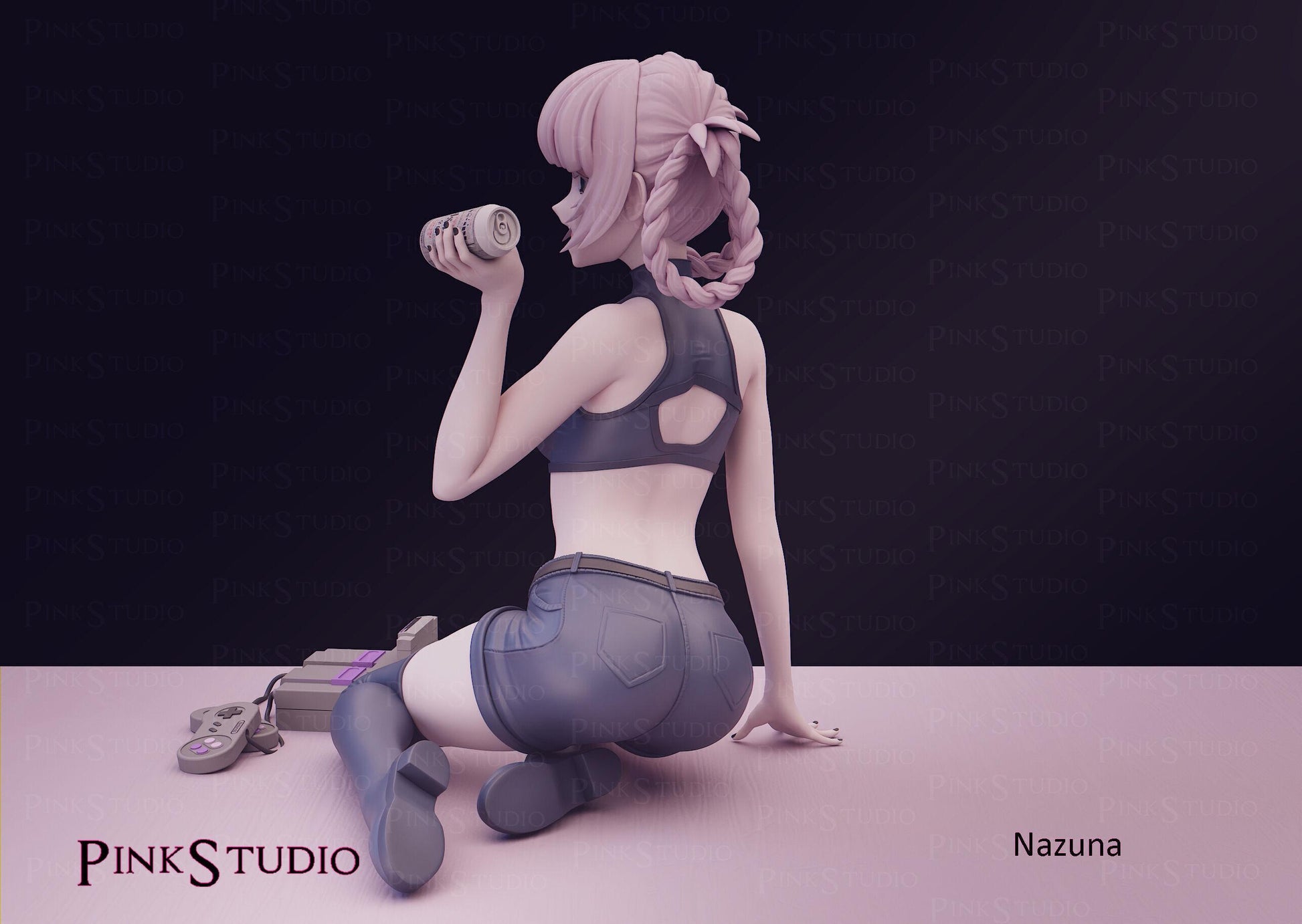 Vampire Girl Model Kit | 3D Resin Printed Figurine | Pink Studio