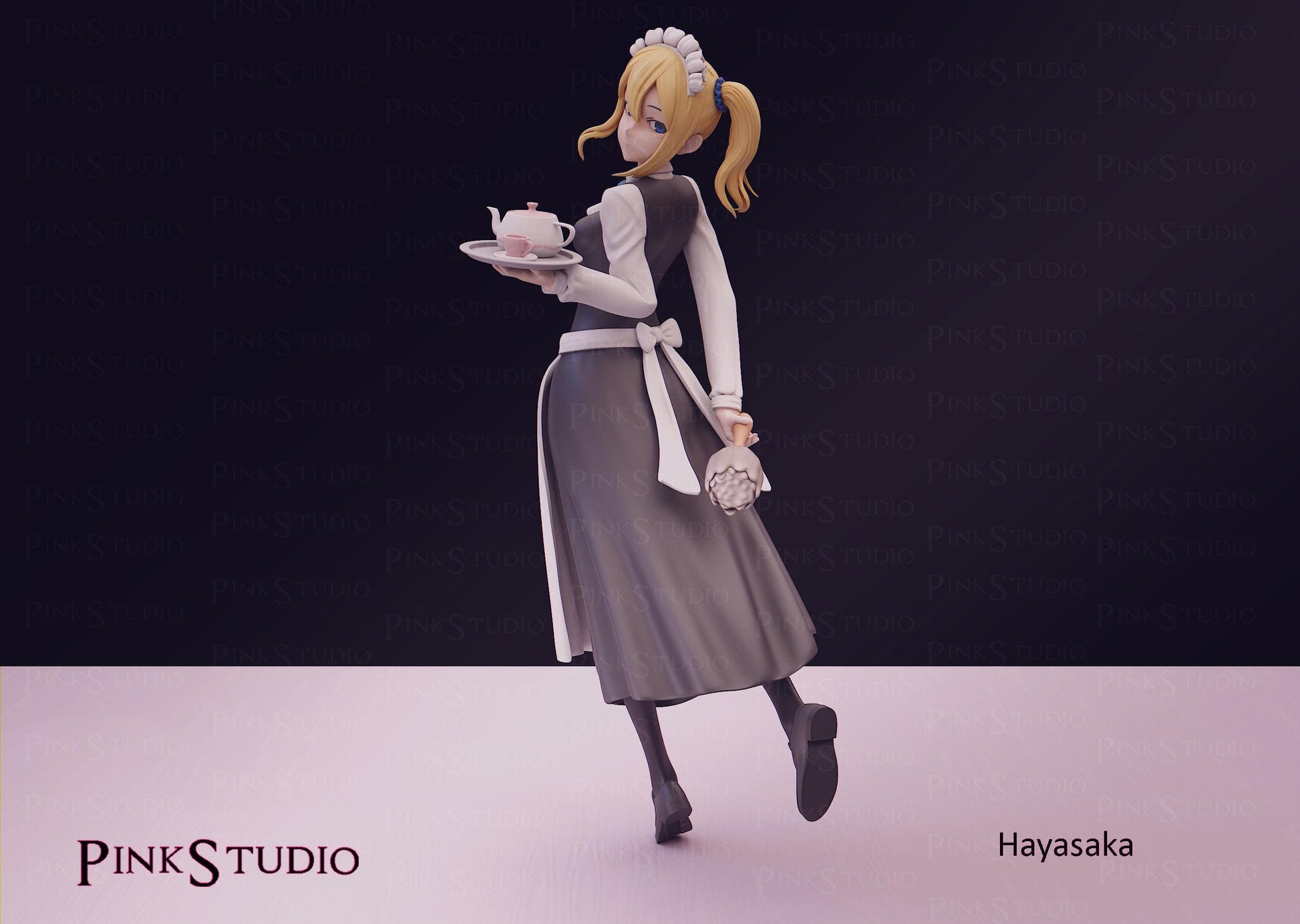 Maid Girl Model Kit | 3D Resin Printed Figurine | Pink Studio