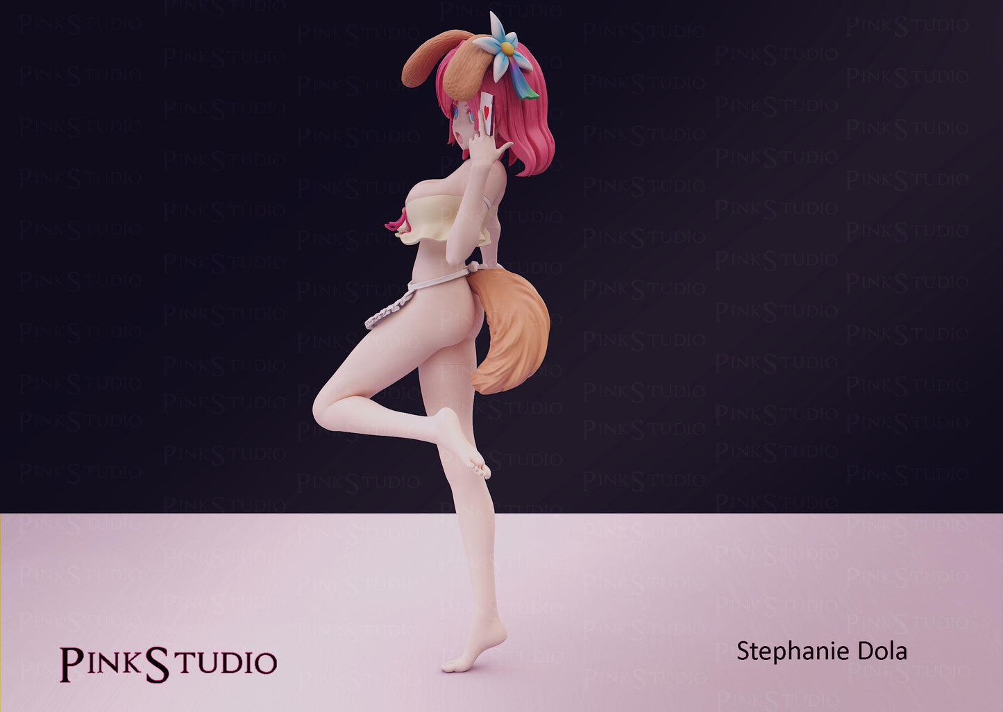 Poker Girl Model Kit | 3D Resin Printed Figurine | Pink Studio