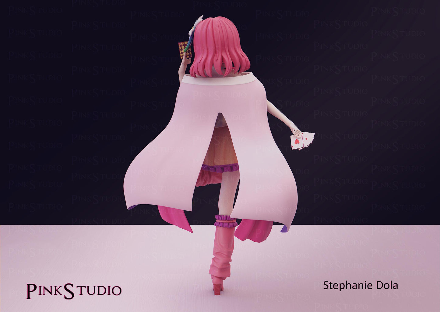 Poker Girl Model Kit | 3D Resin Printed Figurine | Pink Studio