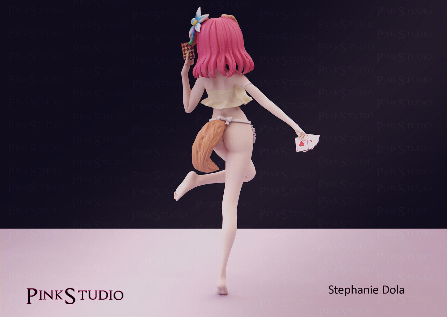 Poker Girl Model Kit | 3D Resin Printed Figurine | Pink Studio