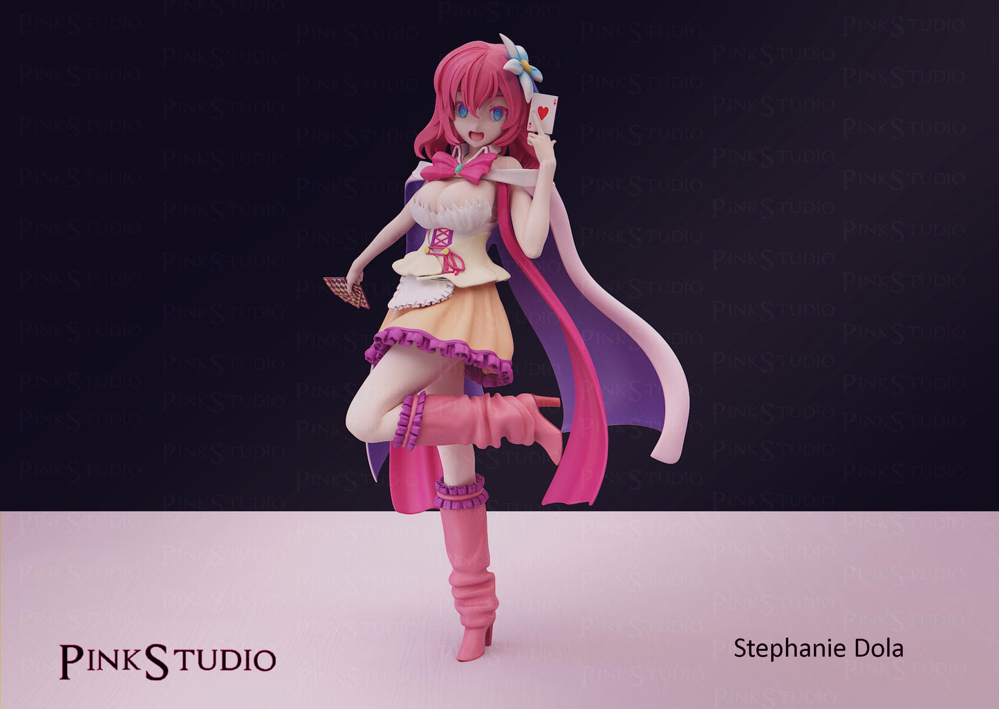 Poker Girl Model Kit | 3D Resin Printed Figurine | Pink Studio