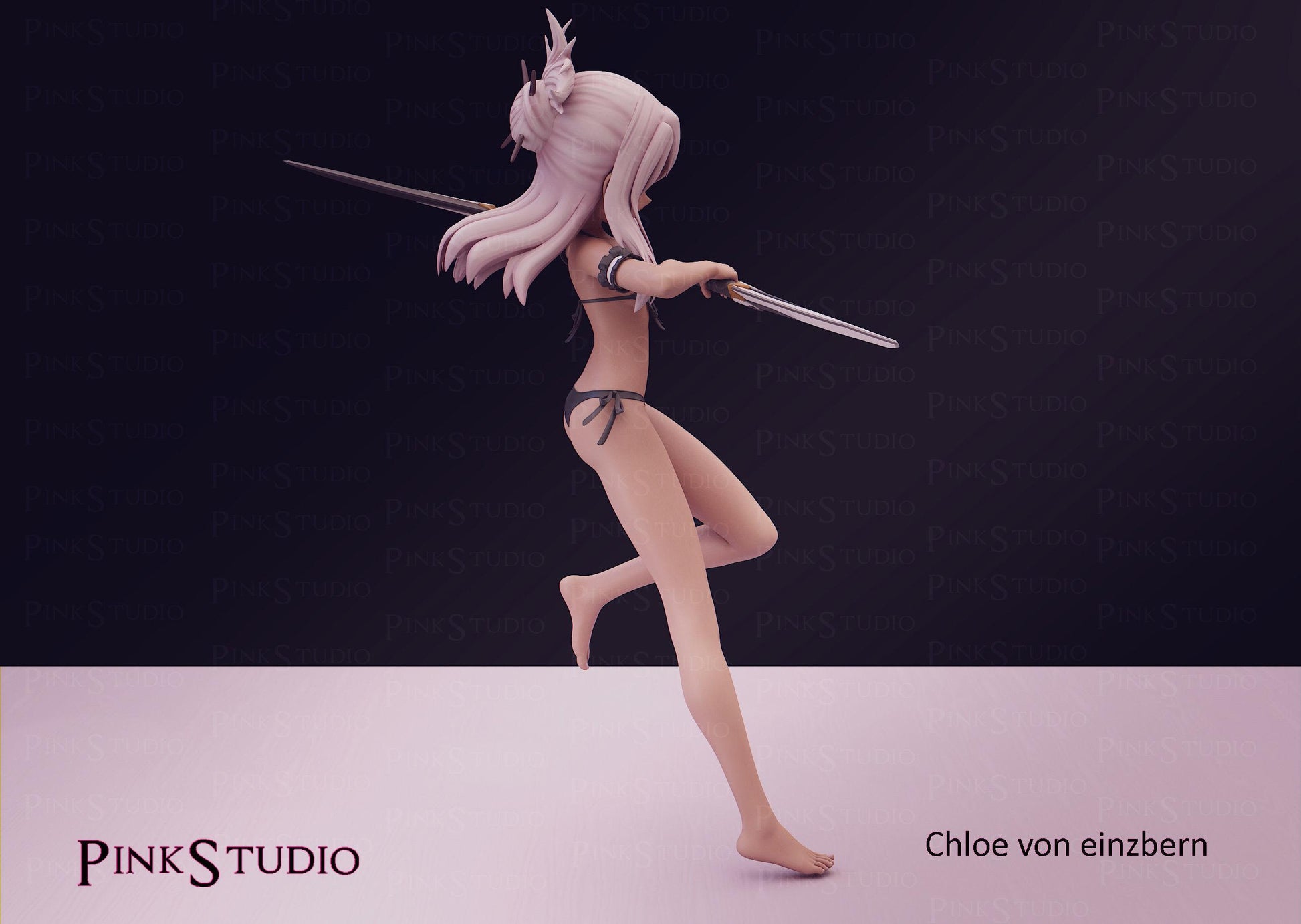 Warrior Girl Model Kit | 3D Resin Printed Figurine | Pink Studio