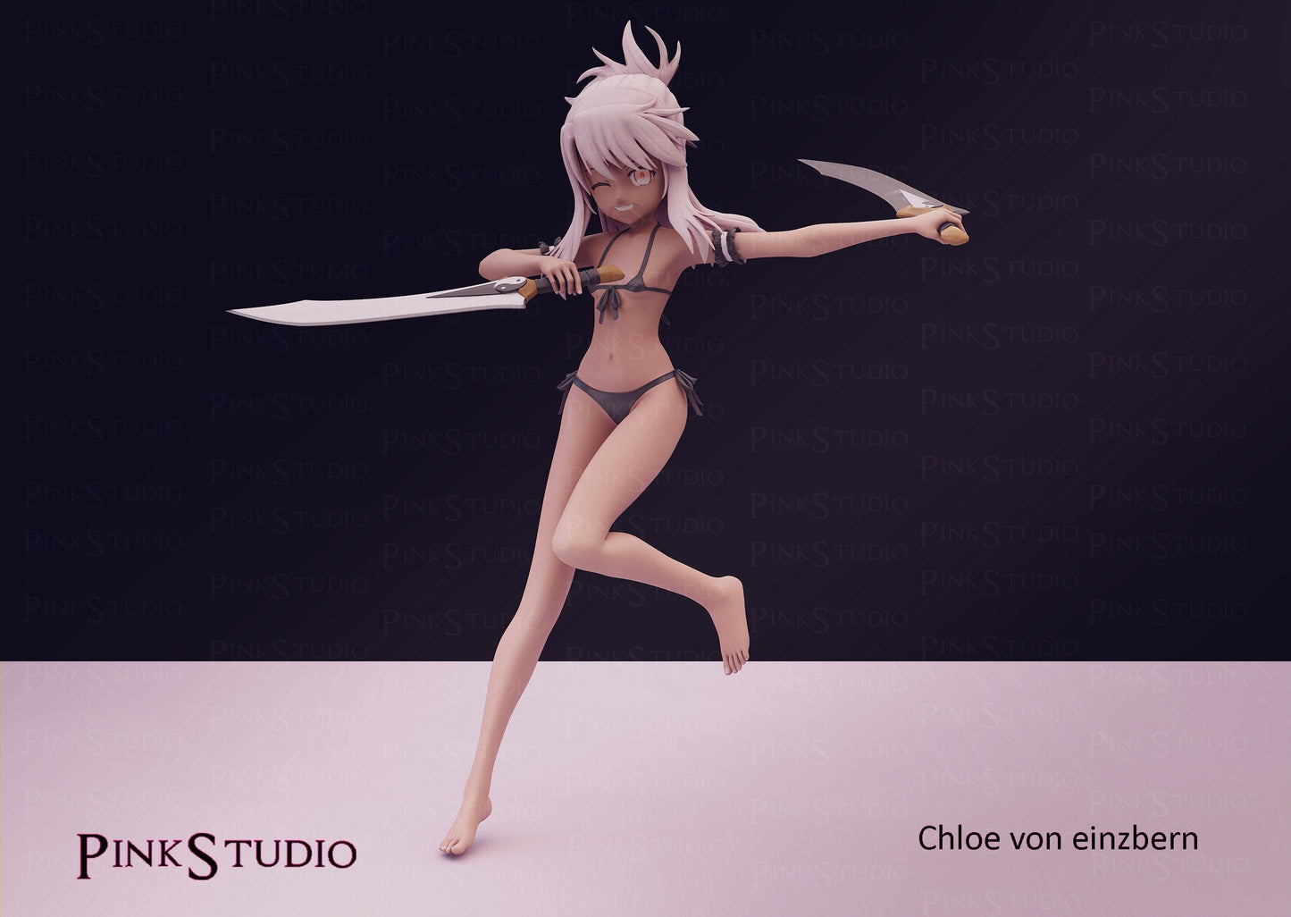 Warrior Girl Model Kit | 3D Resin Printed Figurine | Pink Studio