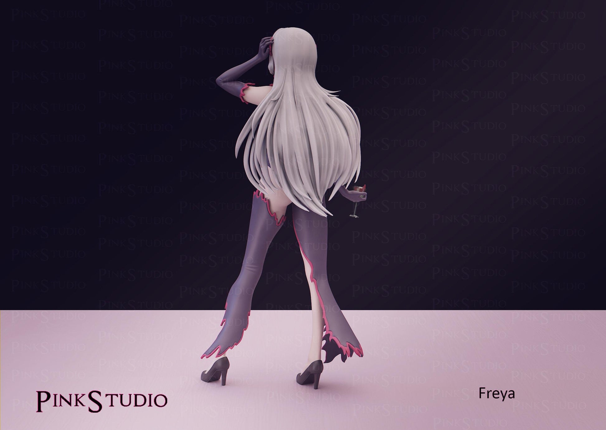 Goddess Girl Model Kit | 3D Resin Printed Figurine | Pink Studio