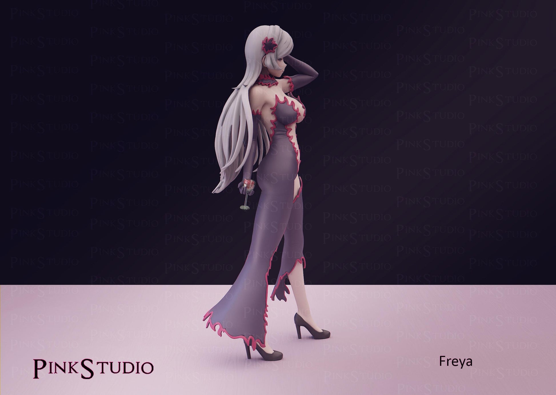 Goddess Girl Model Kit | 3D Resin Printed Figurine | Pink Studio