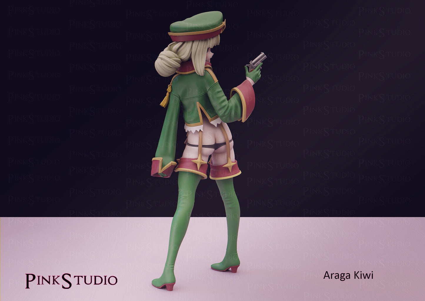 Soldier Girl Model Kit | 3D Resin Printed Figurine | Pink Studio