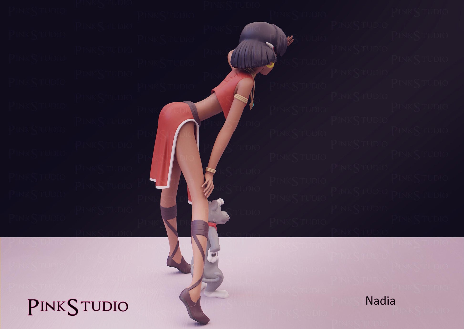Circus Performer Girl Model Kit | 3D Resin Printed Figurine | Pink Studio