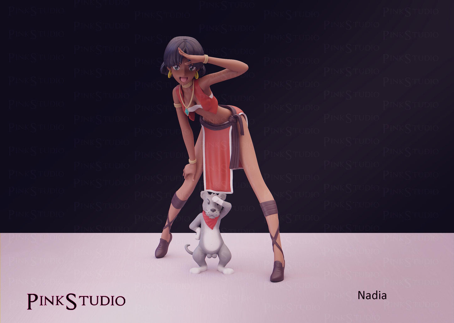 Circus Performer Girl Model Kit | 3D Resin Printed Figurine | Pink Studio