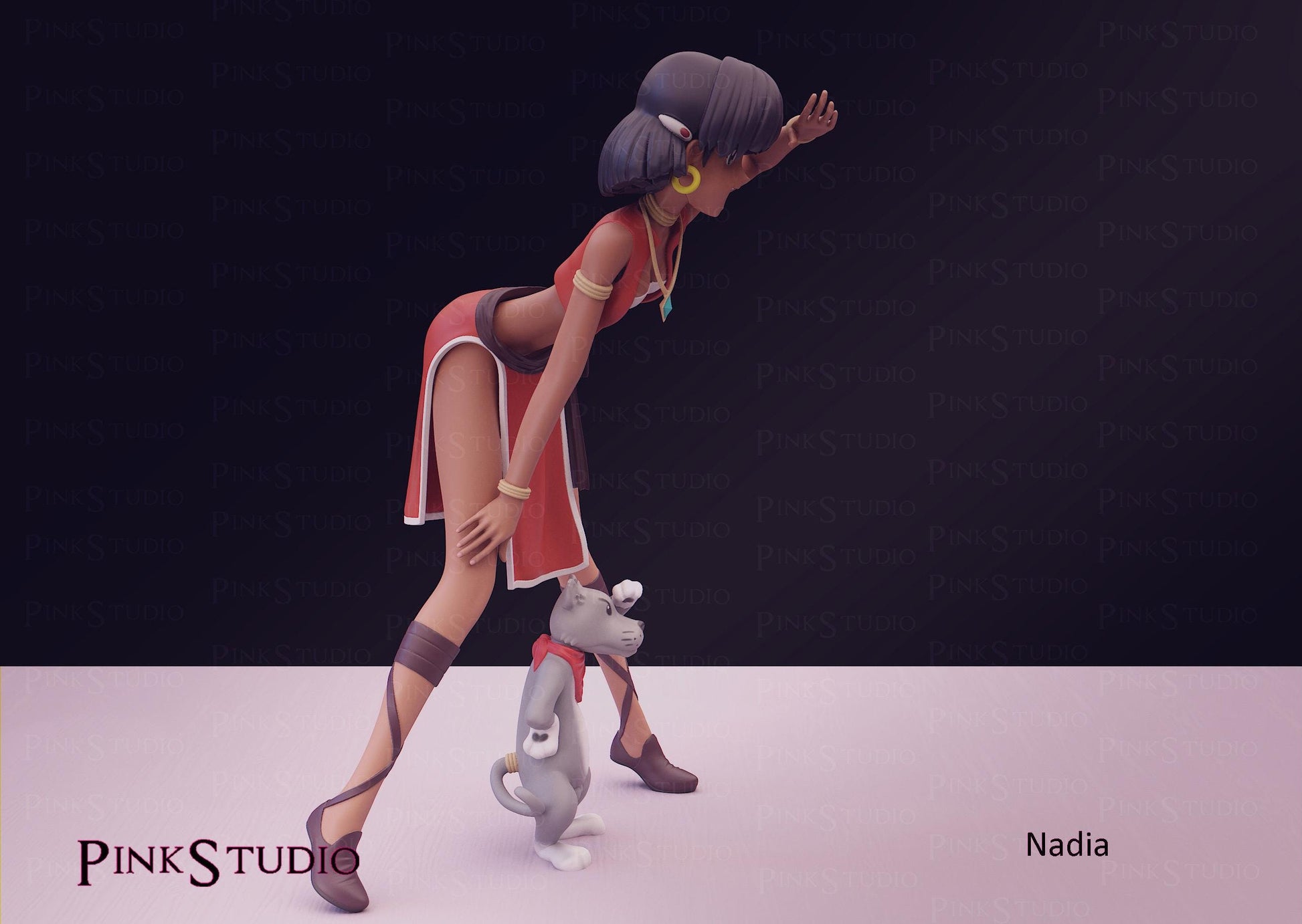 Circus Performer Girl Model Kit | 3D Resin Printed Figurine | Pink Studio