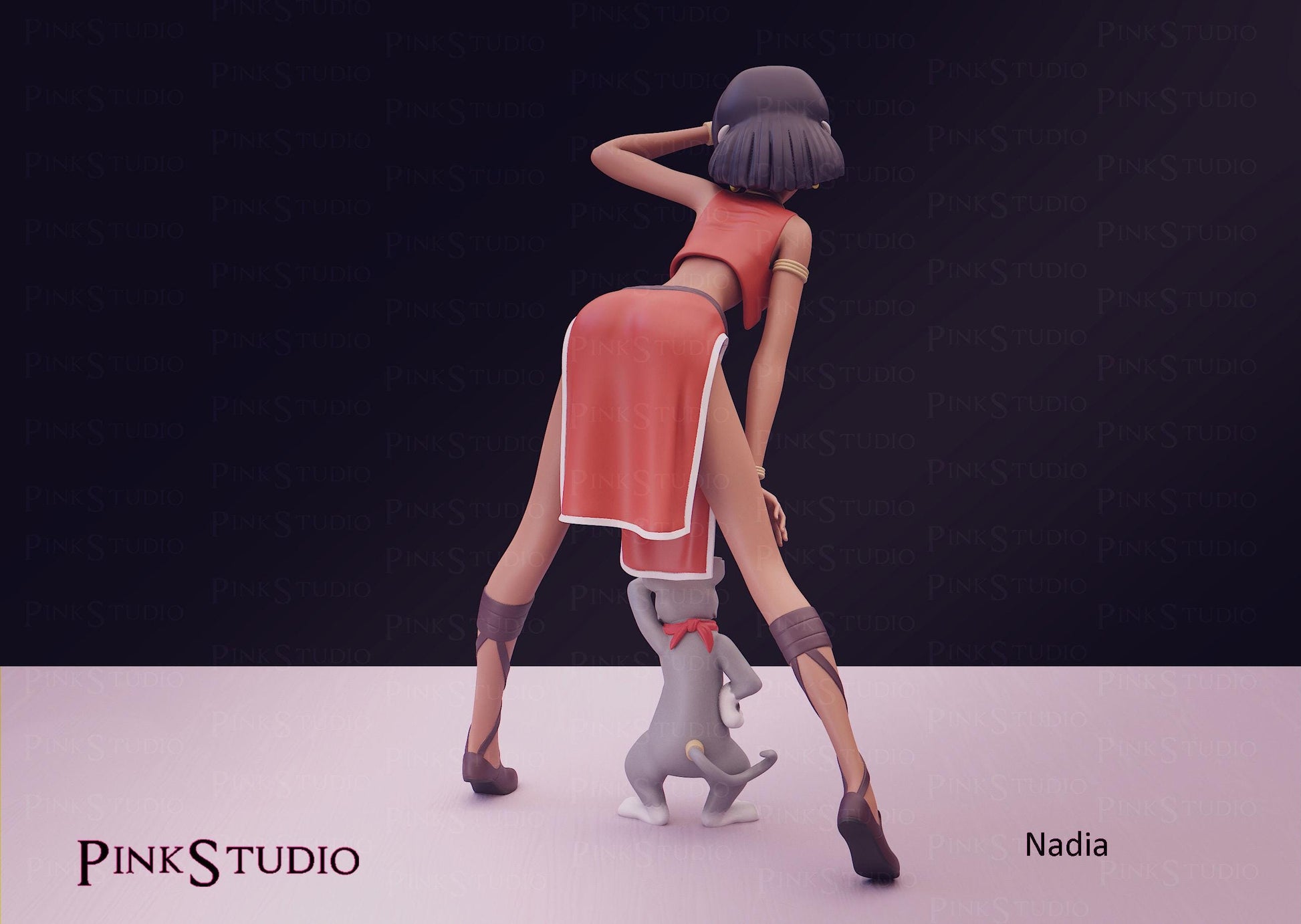 Circus Performer Girl Model Kit | 3D Resin Printed Figurine | Pink Studio