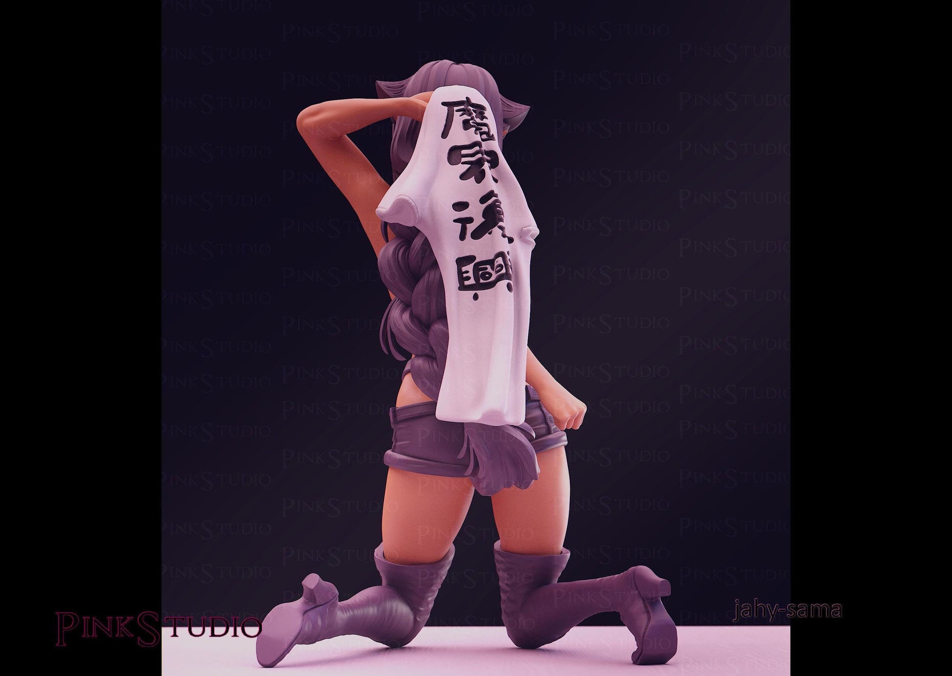 Demon Girl Model Kit | 3D Resin Printed Figurine | Pink Studio