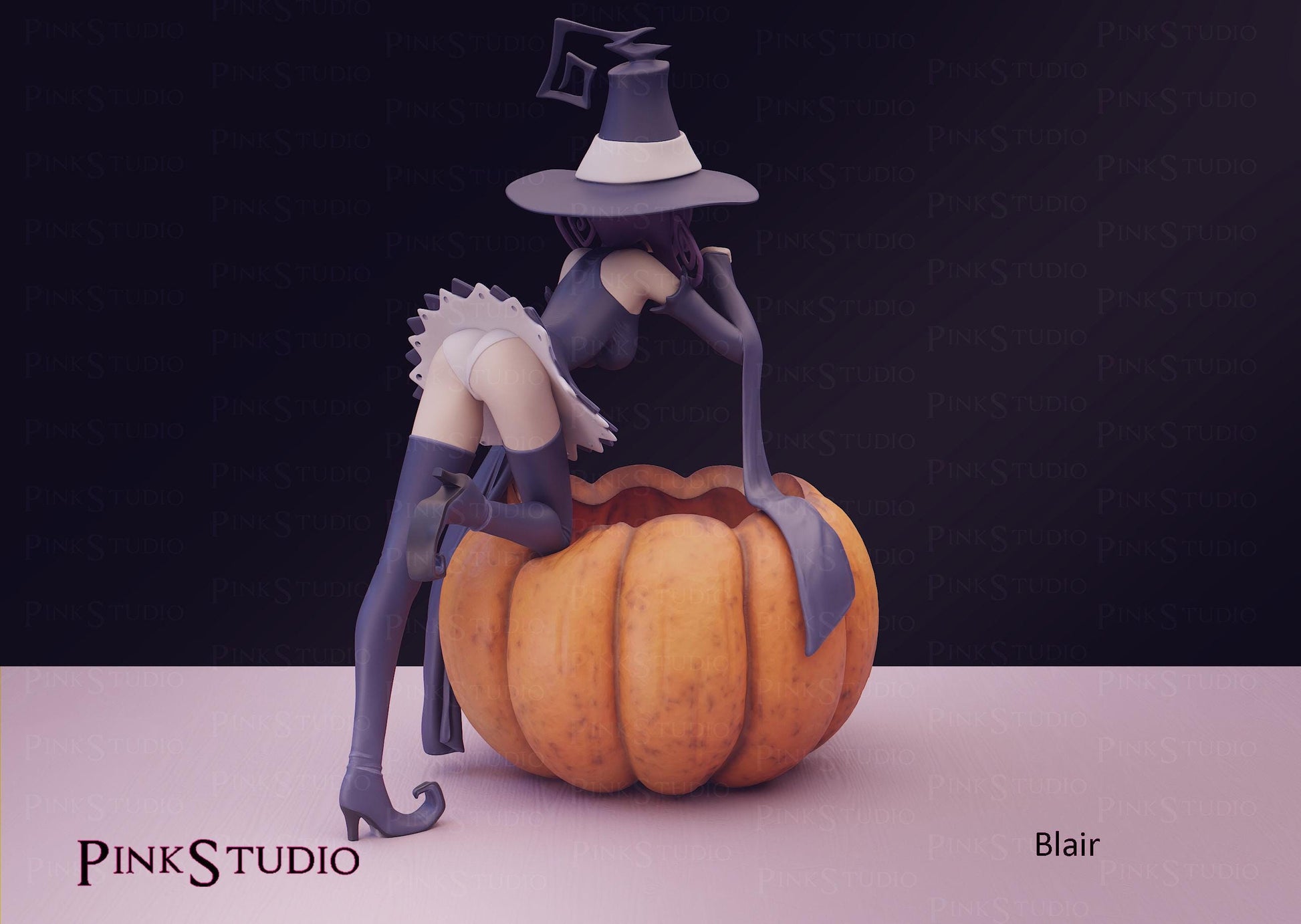 Witch Girl Model Kit | 3D Resin Printed Figurine | Pink Studio