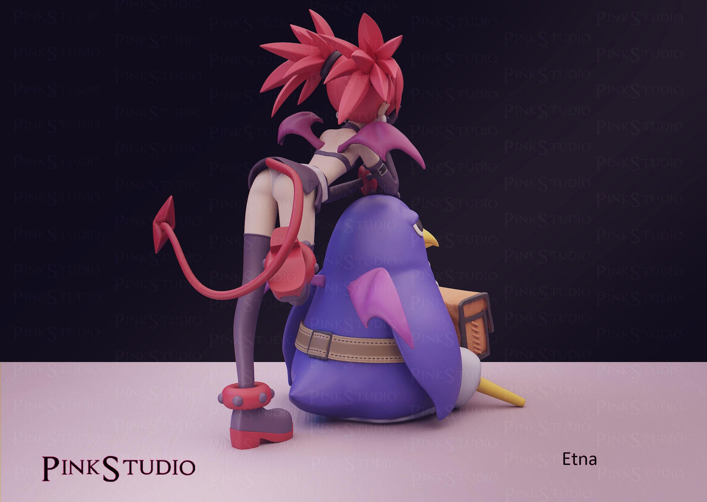 Demon Girl Model Kit | 3D Resin Printed Figurine | Pink Studio