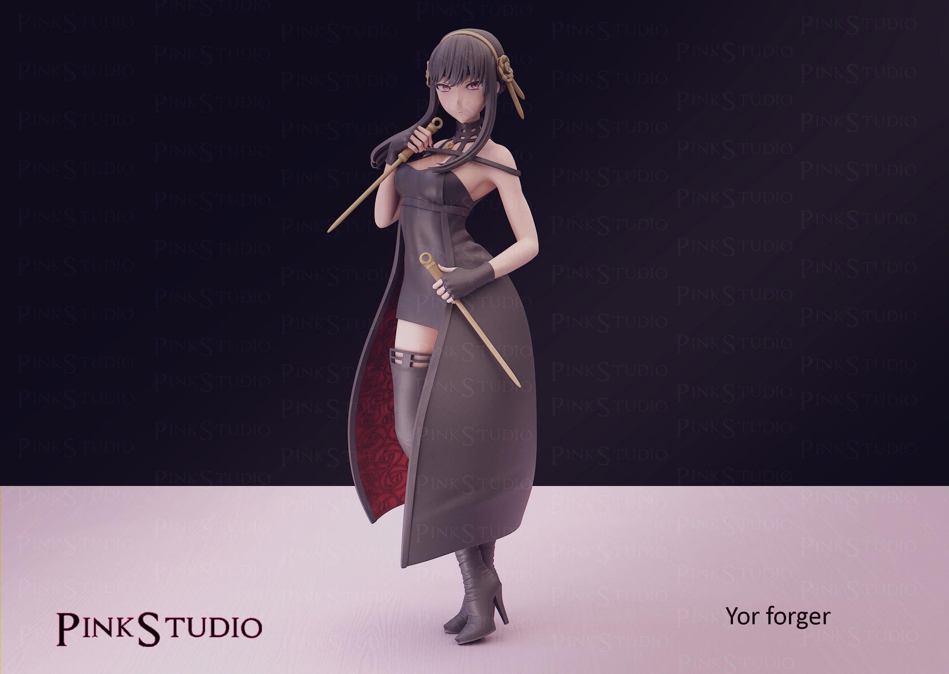 Assassin Girl Model Kit | 3D Resin Printed Figurine | Pink Studio