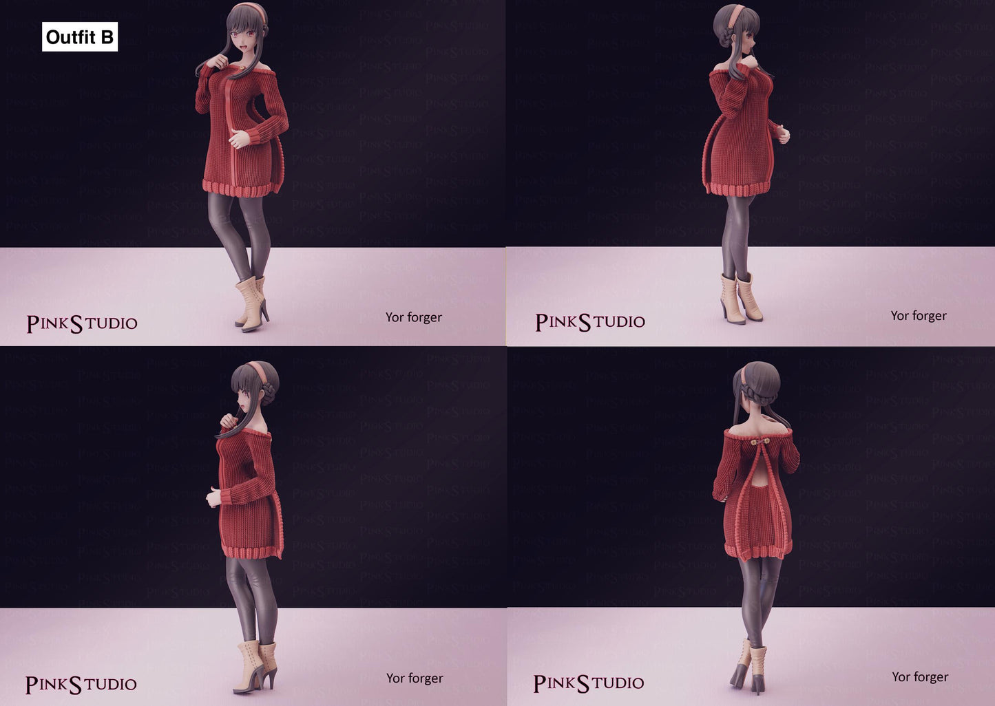 Assassin Girl Model Kit | 3D Resin Printed Figurine | Pink Studio