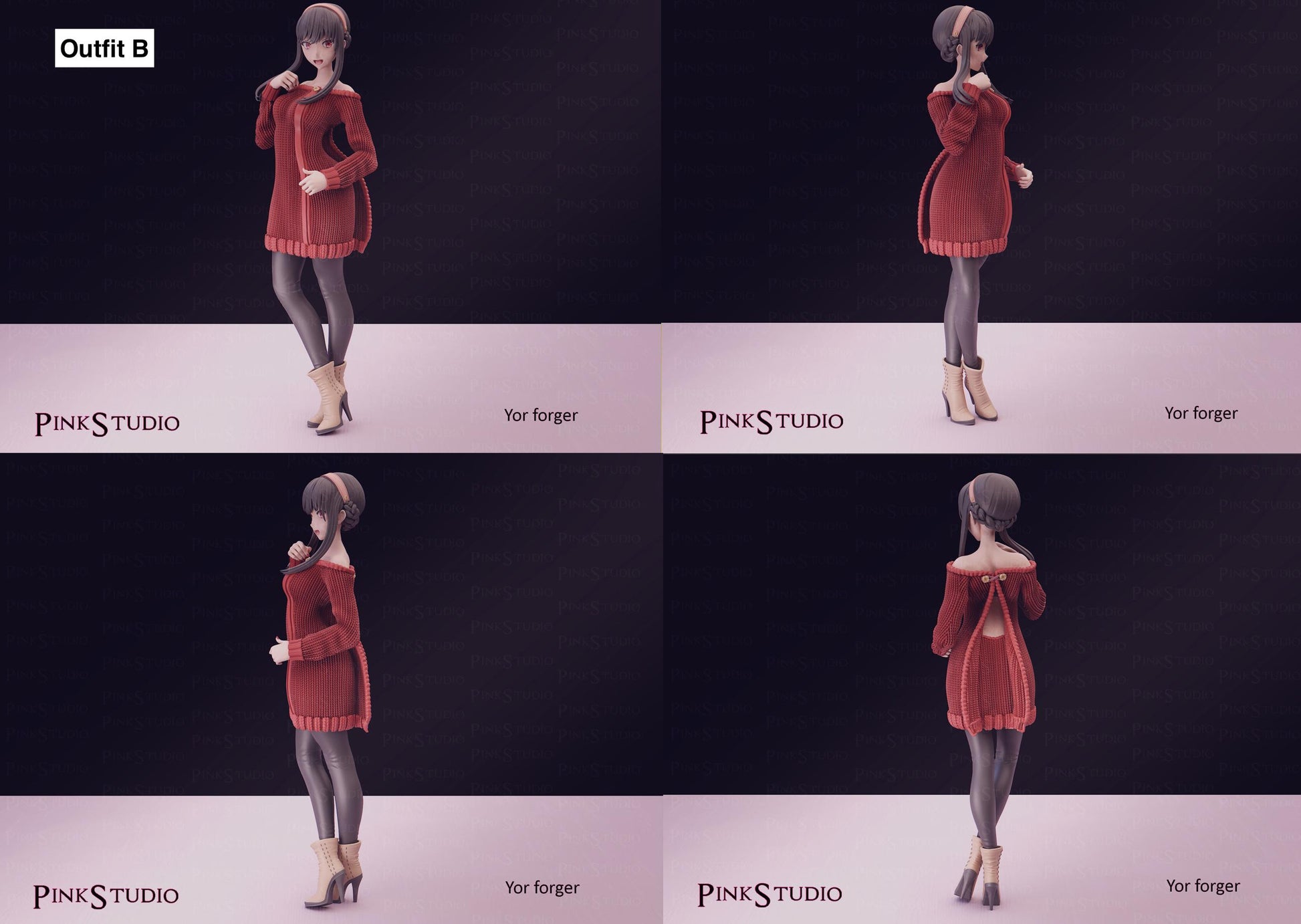 Assassin Girl Model Kit | 3D Resin Printed Figurine | Pink Studio