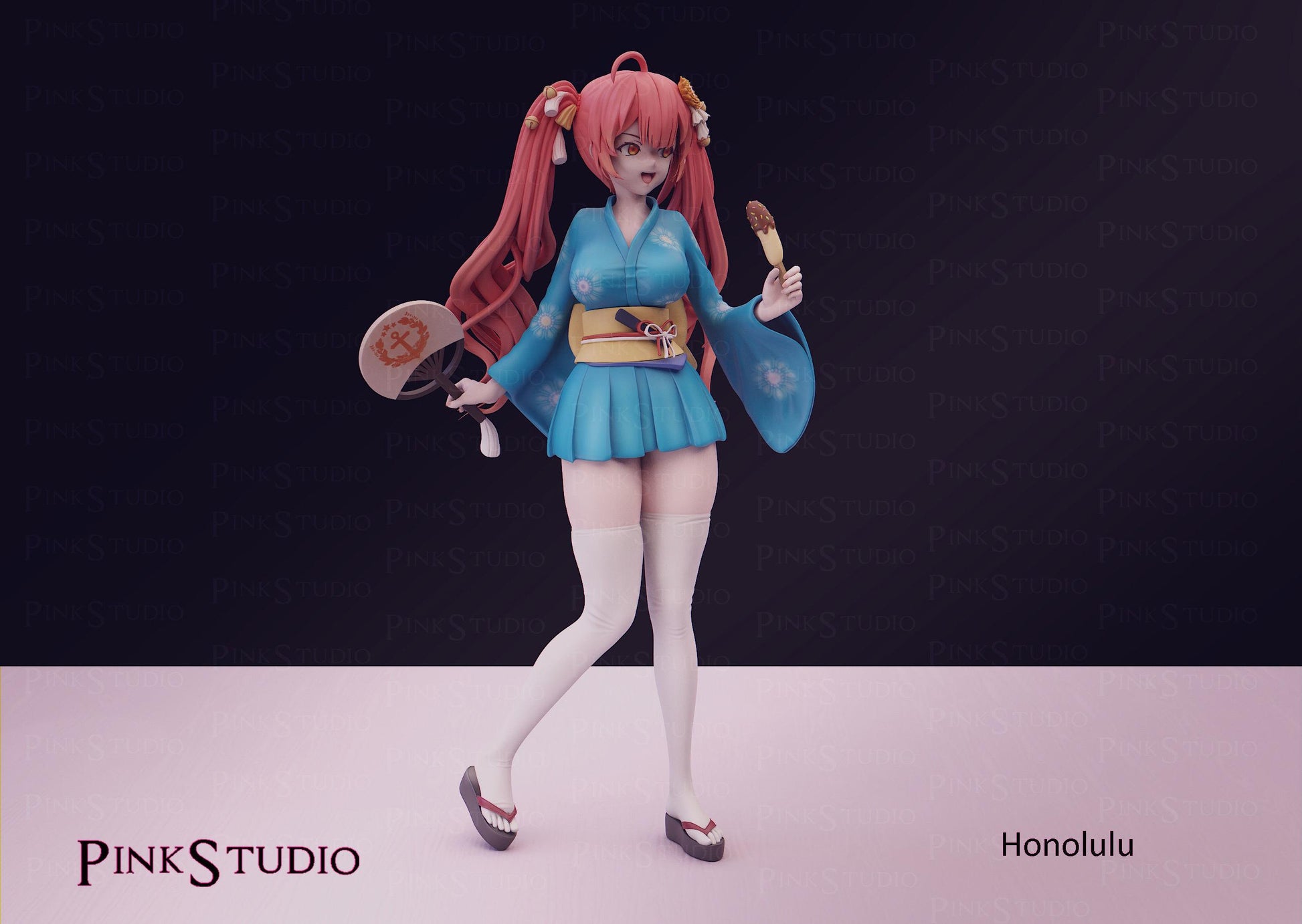 Honolulu Inspired Model Kit | 3D Resin Printed Figurine | Pink Studio