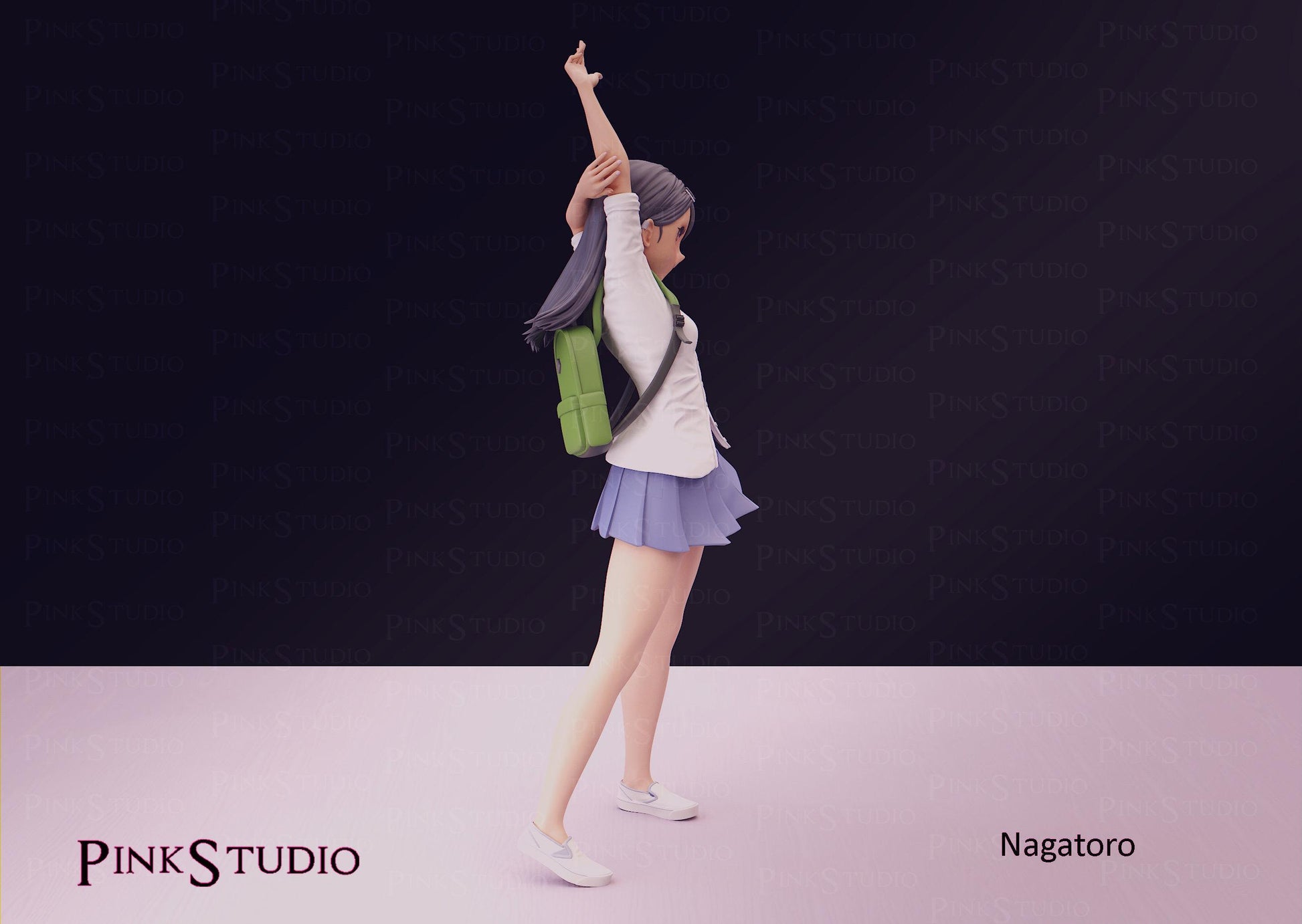 Japanese Schoolgirl Model Kit | 3D Resin Printed Figurine | Pink Studio Model