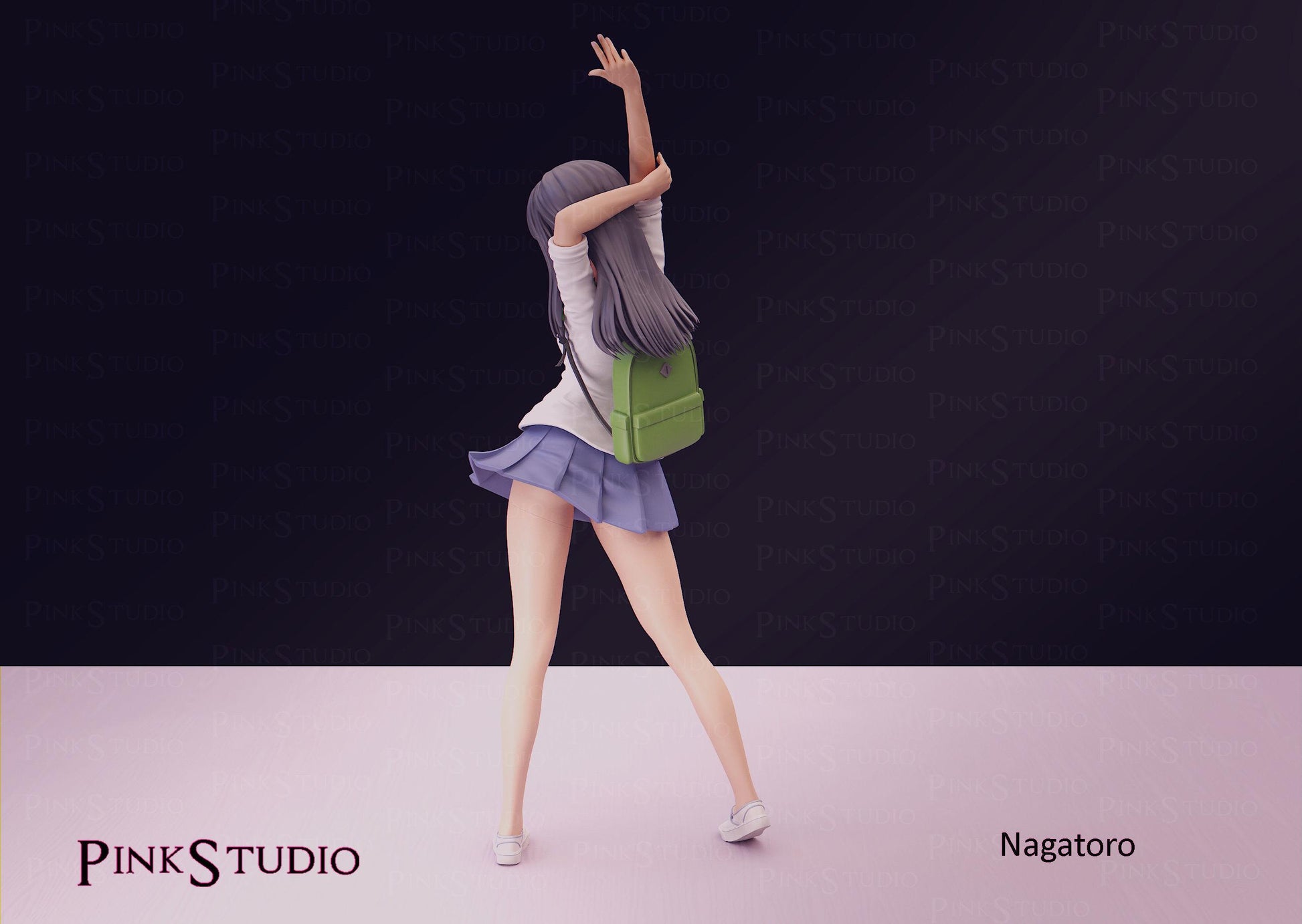 Japanese Schoolgirl Model Kit | 3D Resin Printed Figurine | Pink Studio Model
