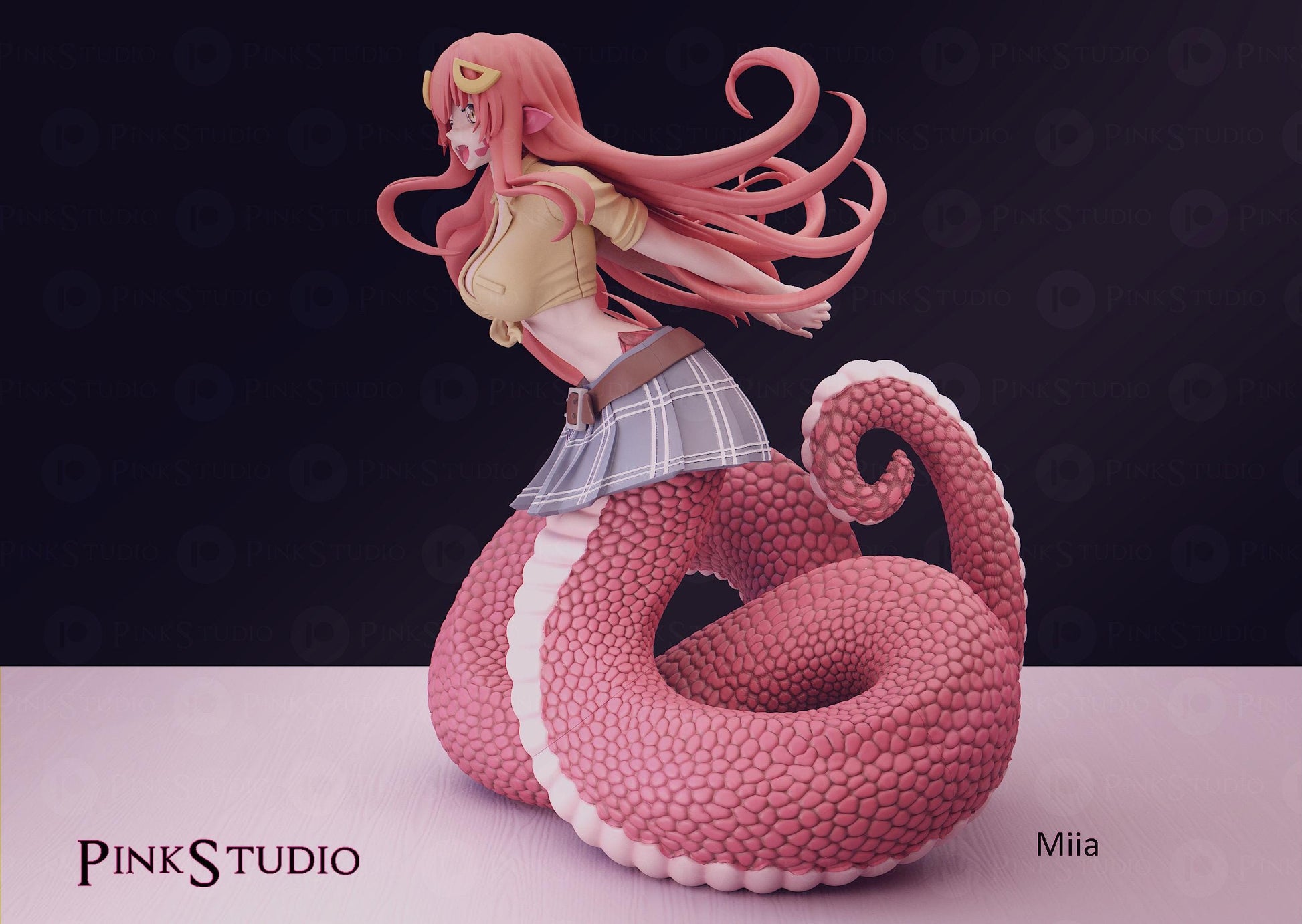 Snake Girl Model Kit | 3D Resin Printed Figurine | Pink Studio