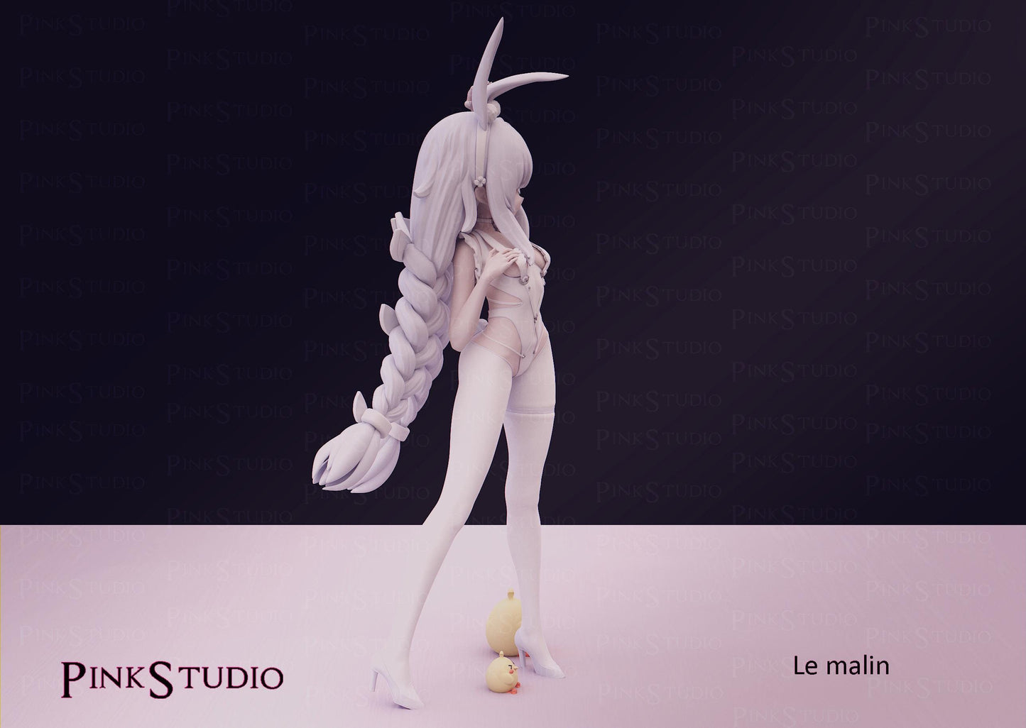 Bunny Girl Model Kit | 3D Resin Printed Figurine | Pink Studio
