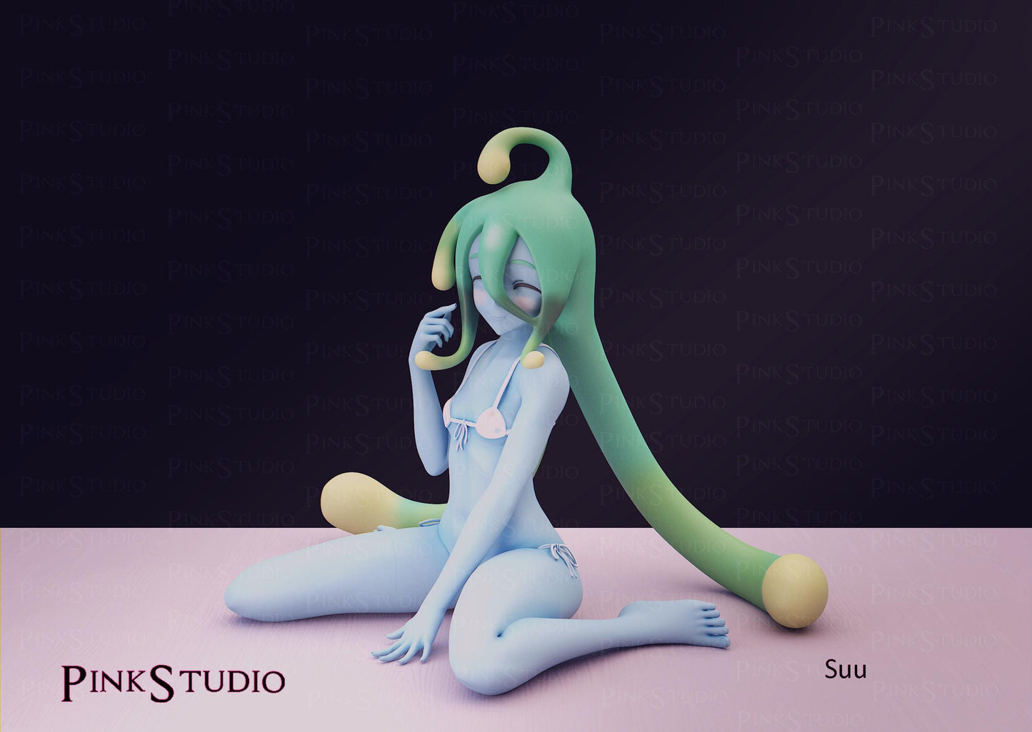 Slime Girl Model Kit | 3D Resin Printed Figurine | Pink Studio