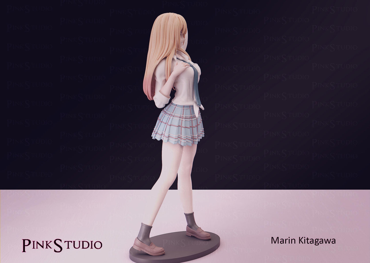 Japanese Schoolgirl Model Kit | 3D Resin Printed Figurine | Pink Studio