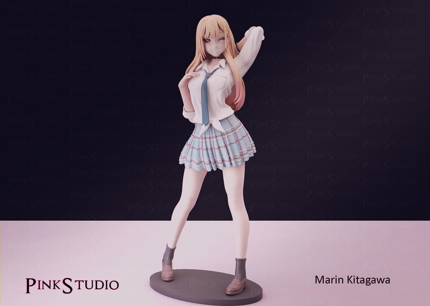 Japanese Schoolgirl Model Kit | 3D Resin Printed Figurine | Pink Studio