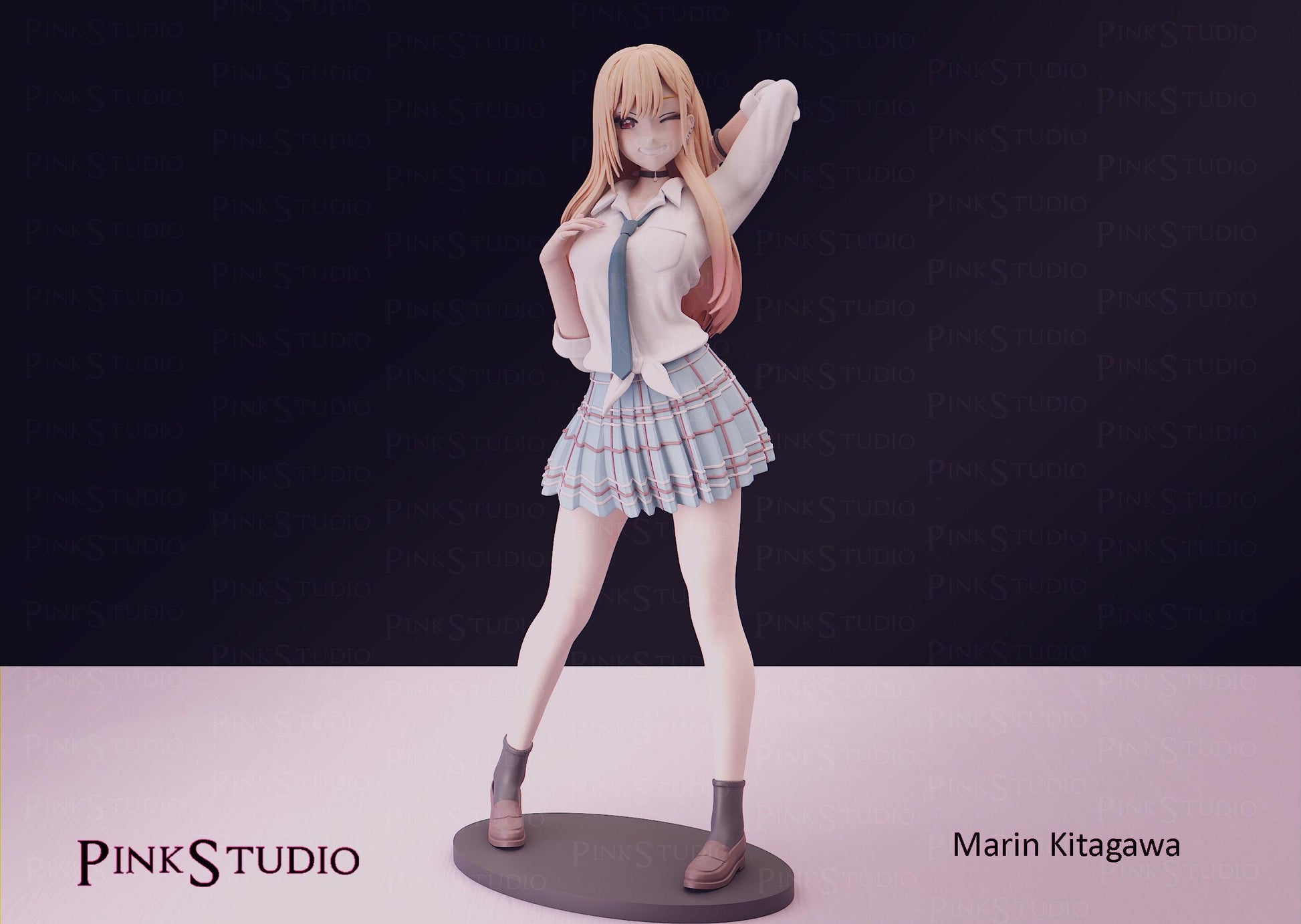 Japanese Schoolgirl Model Kit | 3D Resin Printed Figurine | Pink Studio