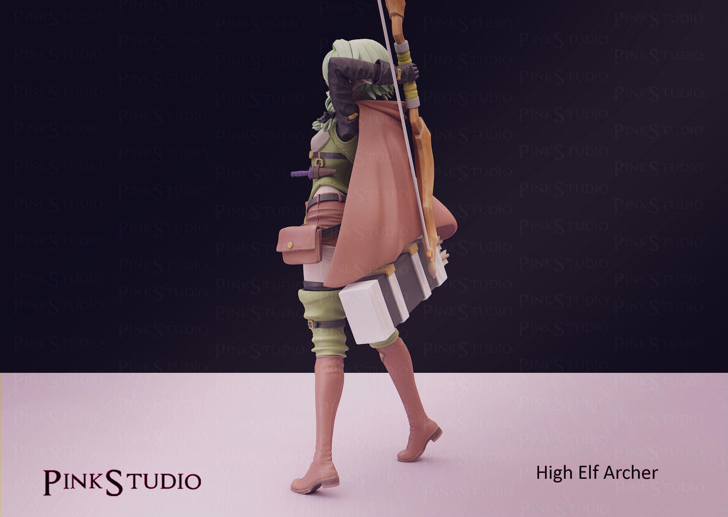 High Elf Archer Model Kit | 3D Resin Printed Figurine | Pink Studio