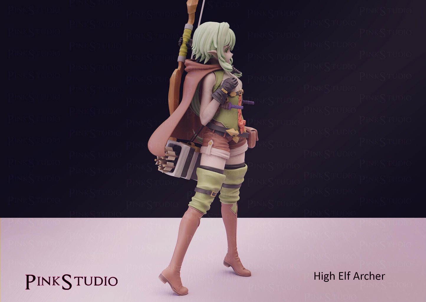 High Elf Archer Model Kit | 3D Resin Printed Figurine | Pink Studio