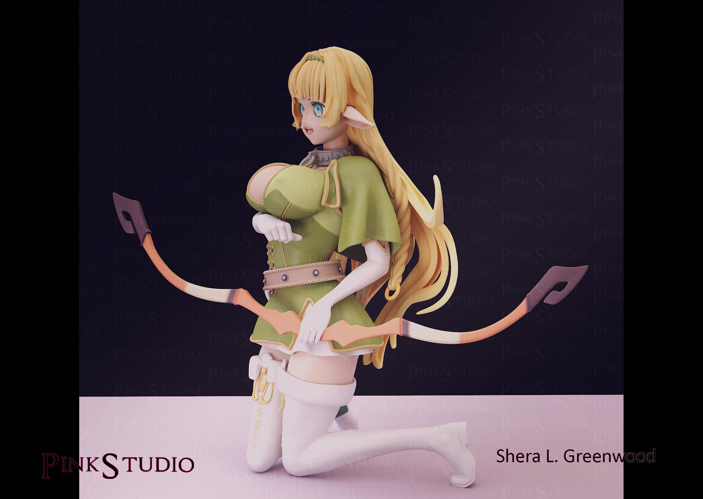 Elf Archer Model Kit | 3D Resin Printed Figurine | Pink Studio