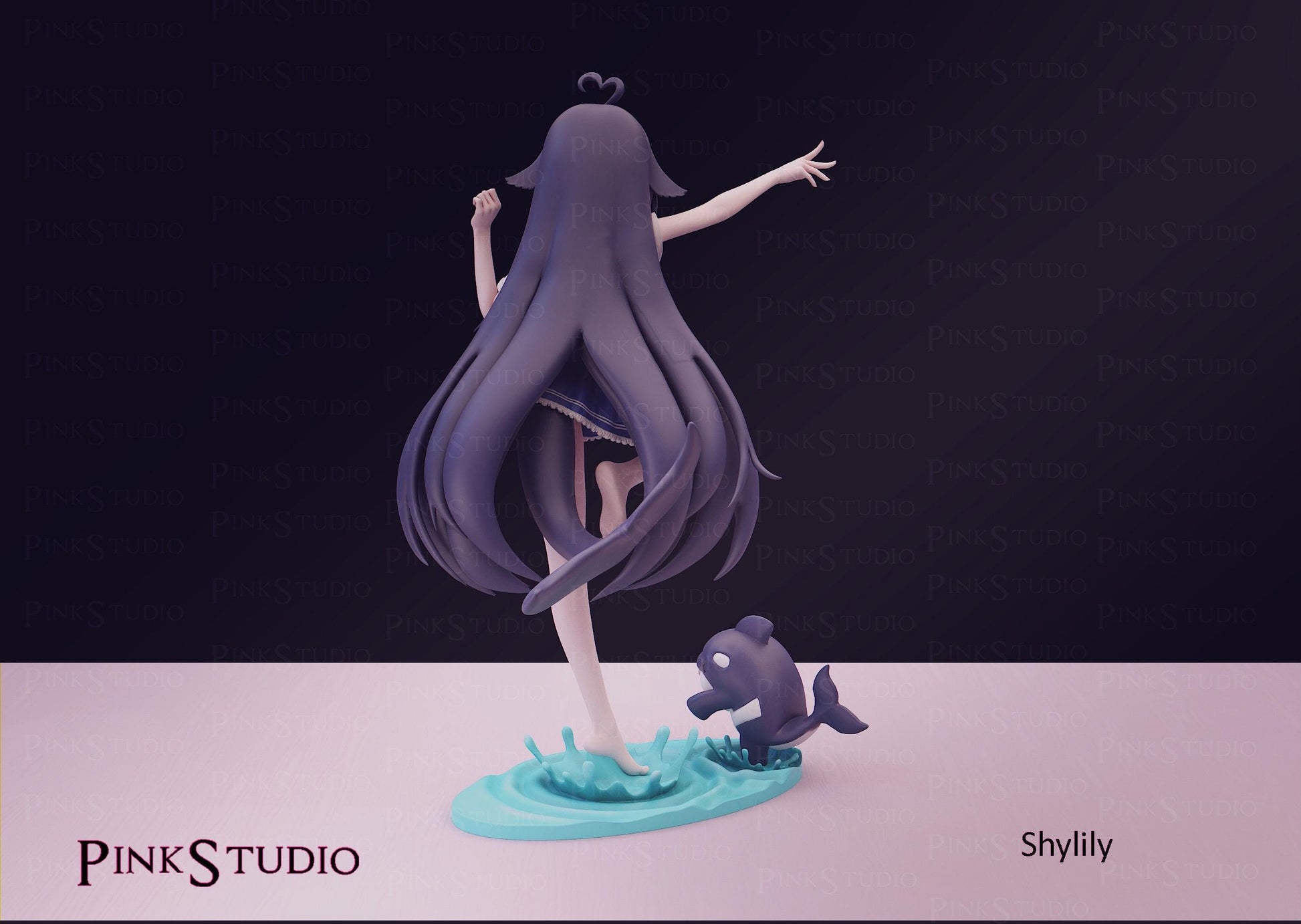 Orca Girl Model Kit | 3D Resin Printed Figurine | Pink Studio