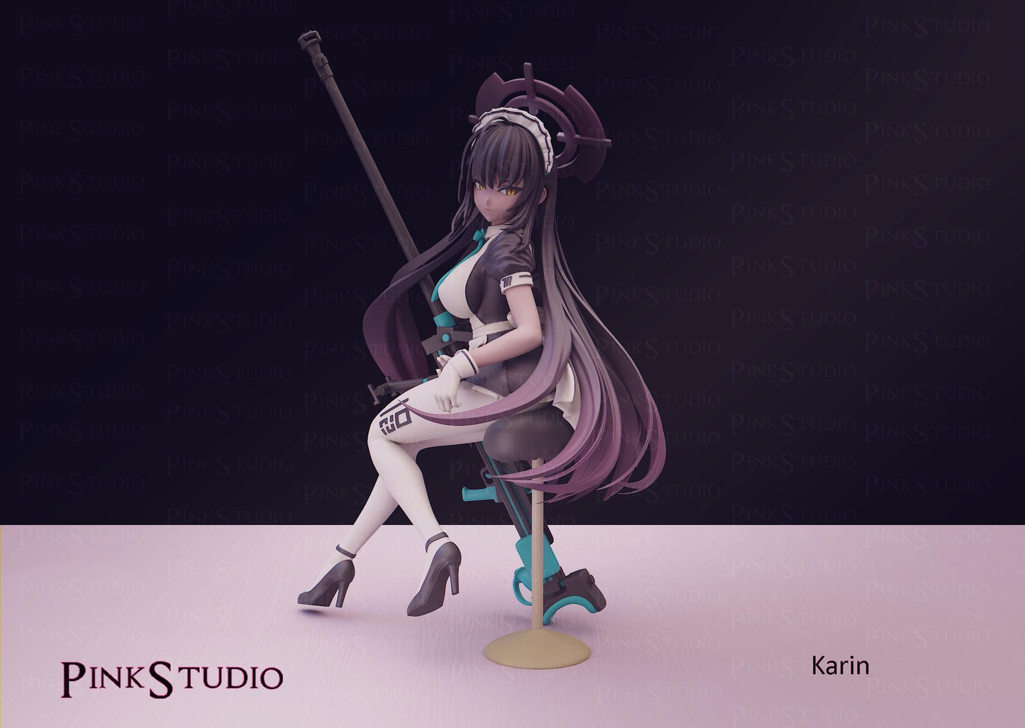 Sniper Girl Model Kit | 3D Resin Printed Figurine | Pink Studio