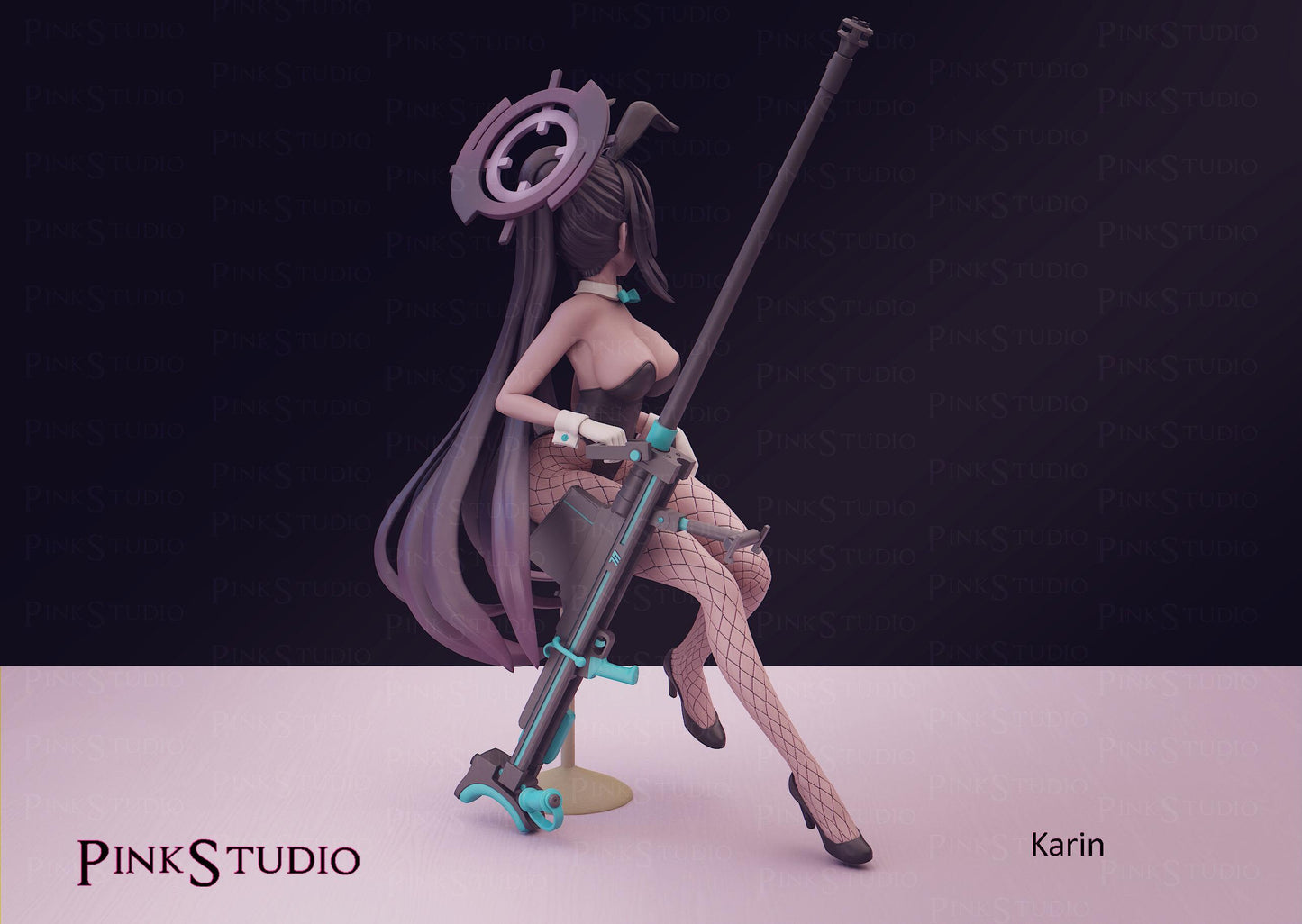 Sniper Girl Model Kit | 3D Resin Printed Figurine | Pink Studio