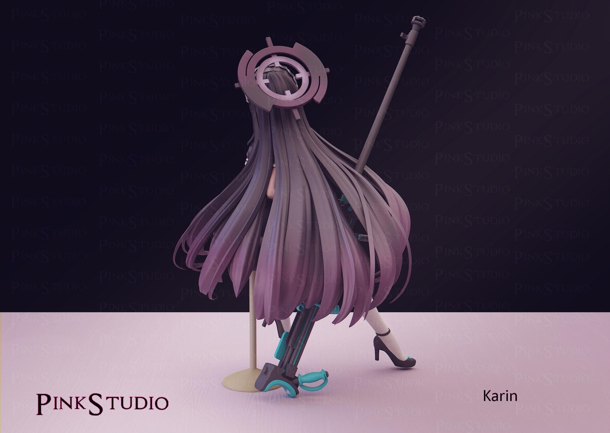 Sniper Girl Model Kit | 3D Resin Printed Figurine | Pink Studio