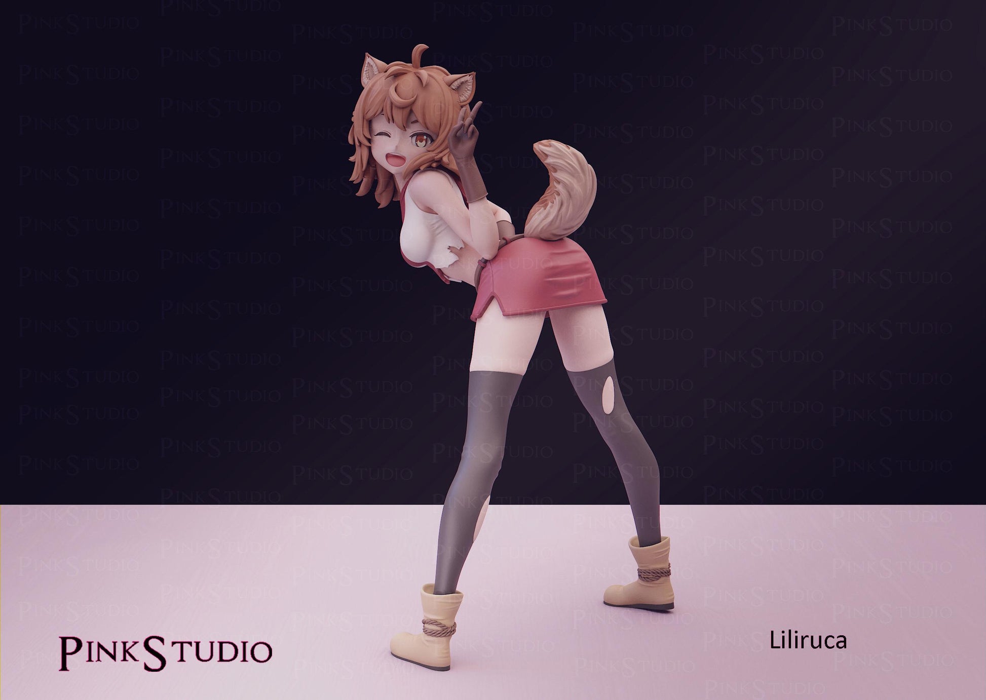 Werewolf Girl Model Kit | 3D Resin Printed Figurine | Pink Studio