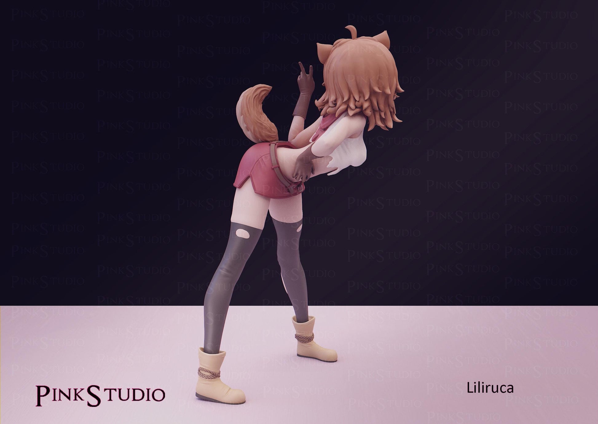 Werewolf Girl Model Kit | 3D Resin Printed Figurine | Pink Studio