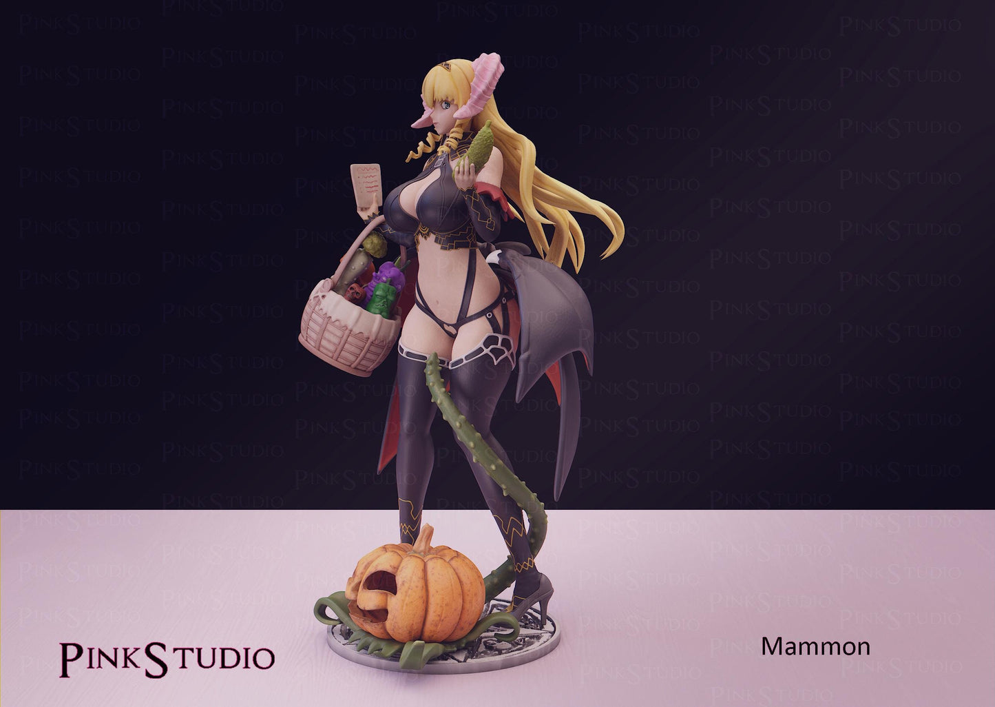 Demon Lord Girl Model Kit | 3D Resin Printed Figurine | Pink Studio