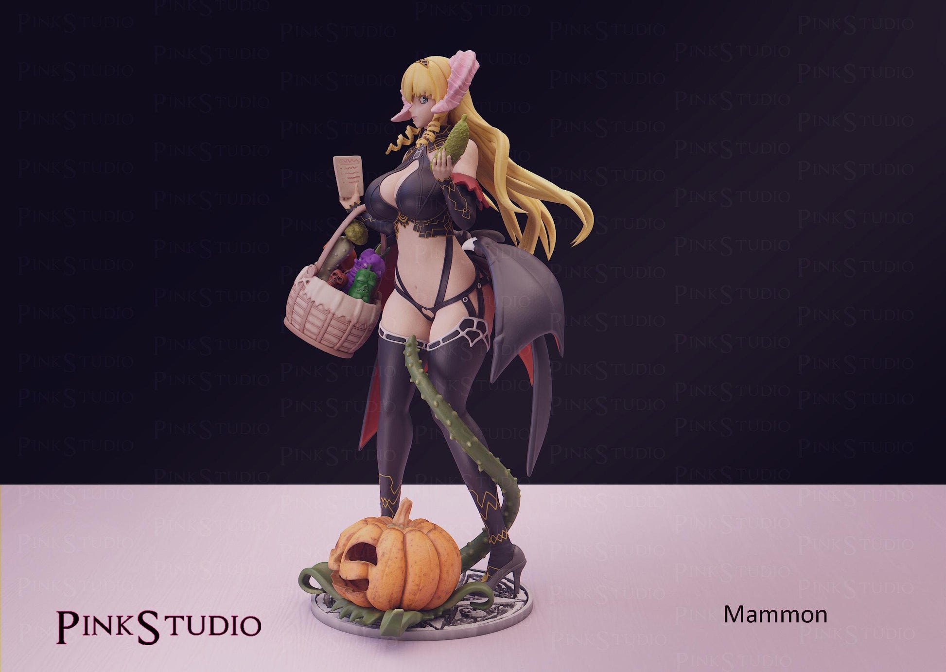 Demon Lord Girl Model Kit | 3D Resin Printed Figurine | Pink Studio