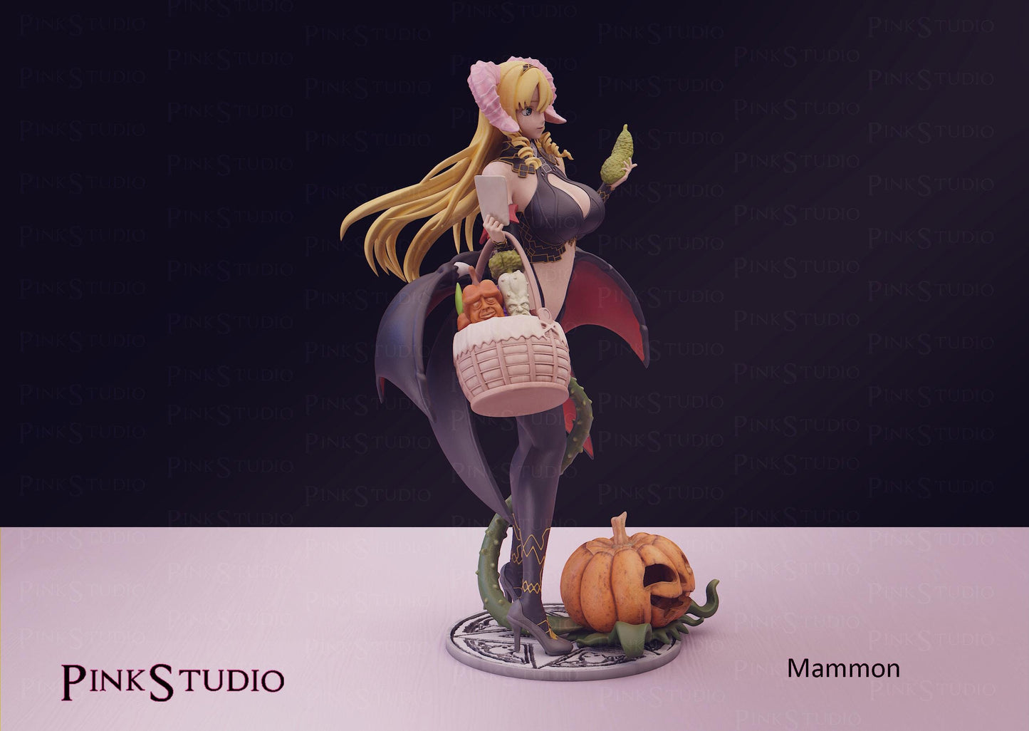 Demon Lord Girl Model Kit | 3D Resin Printed Figurine | Pink Studio