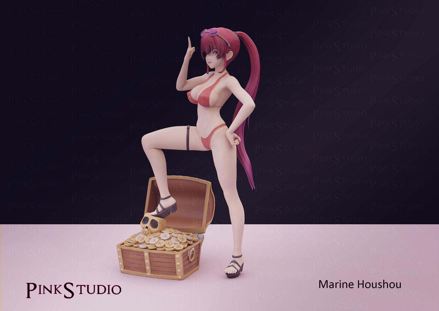 Pirate Girl Model Kit | 3D Resin Printed Figurine | Pink Studio