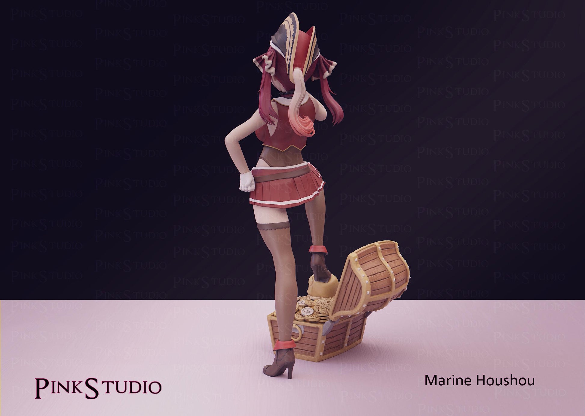 Pirate Girl Model Kit | 3D Resin Printed Figurine | Pink Studio