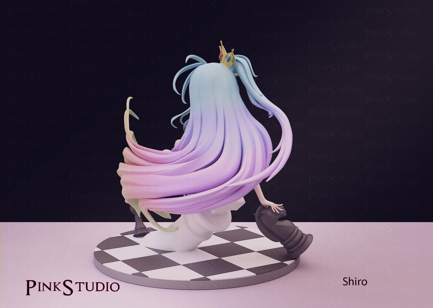 Chess Girl Model Kit | 3D Resin Printed Figurine | Pink Studio