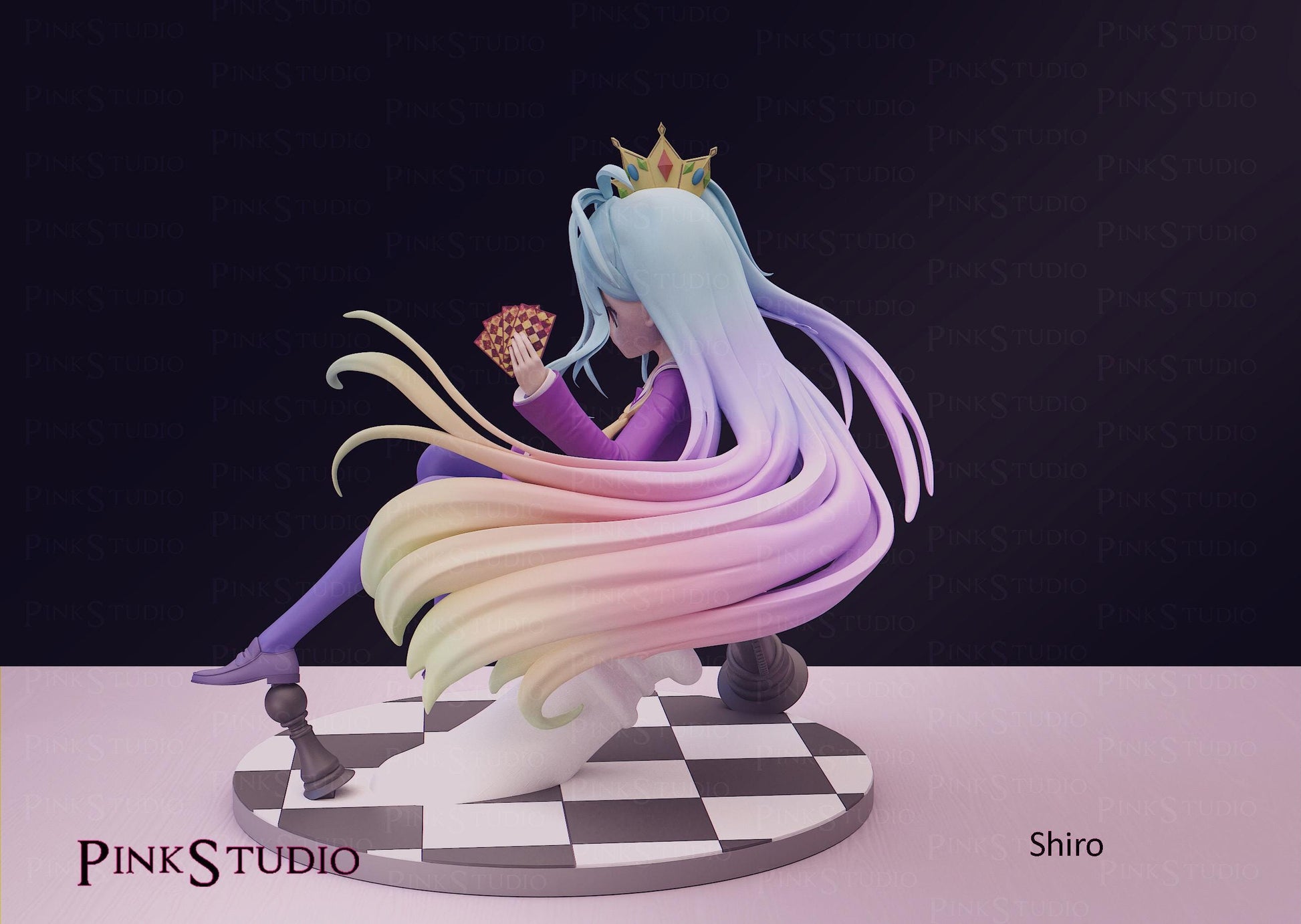 Chess Girl Model Kit | 3D Resin Printed Figurine | Pink Studio