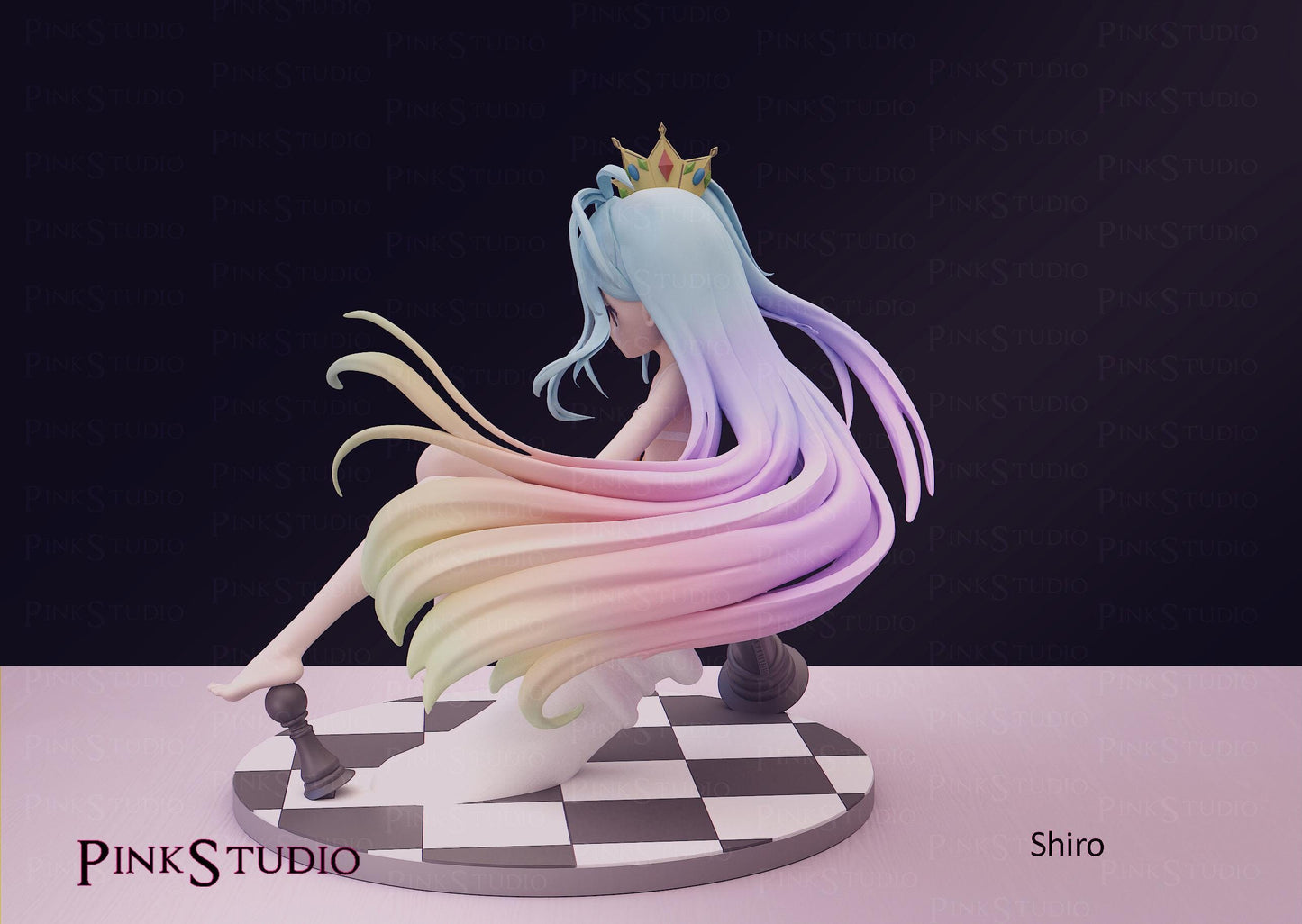 Chess Girl Model Kit | 3D Resin Printed Figurine | Pink Studio