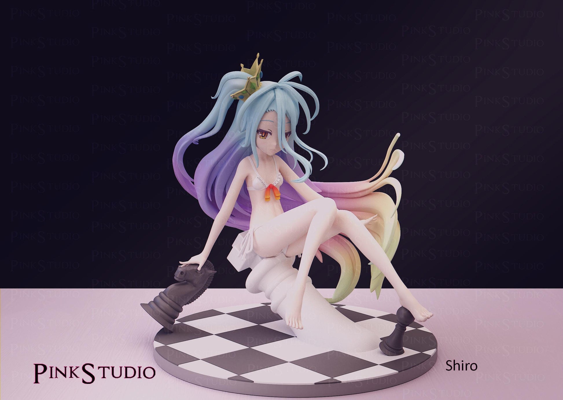 Chess Girl Model Kit | 3D Resin Printed Figurine | Pink Studio